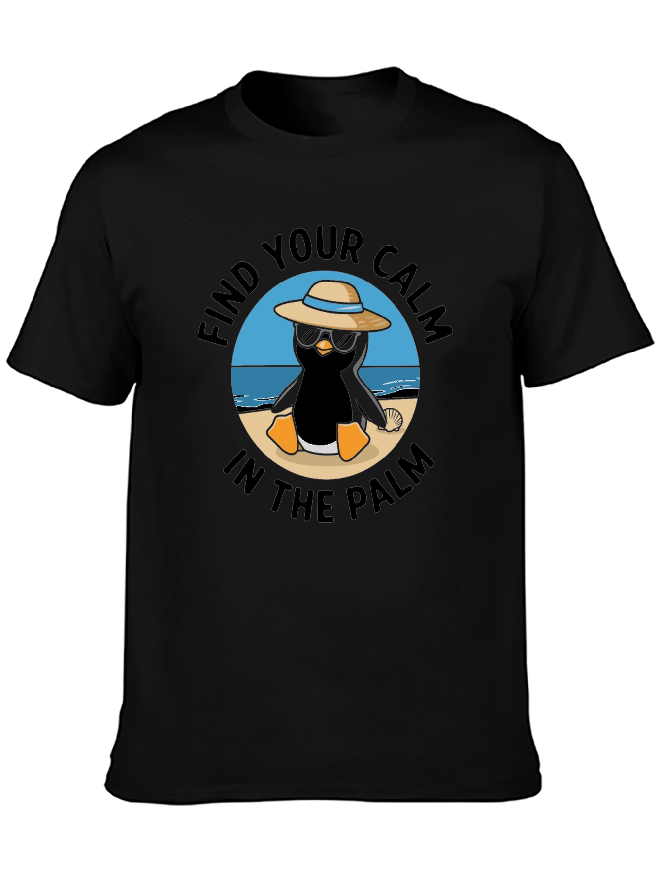 Chill Penguin T-Shirt: Find Your Calm in the Palm