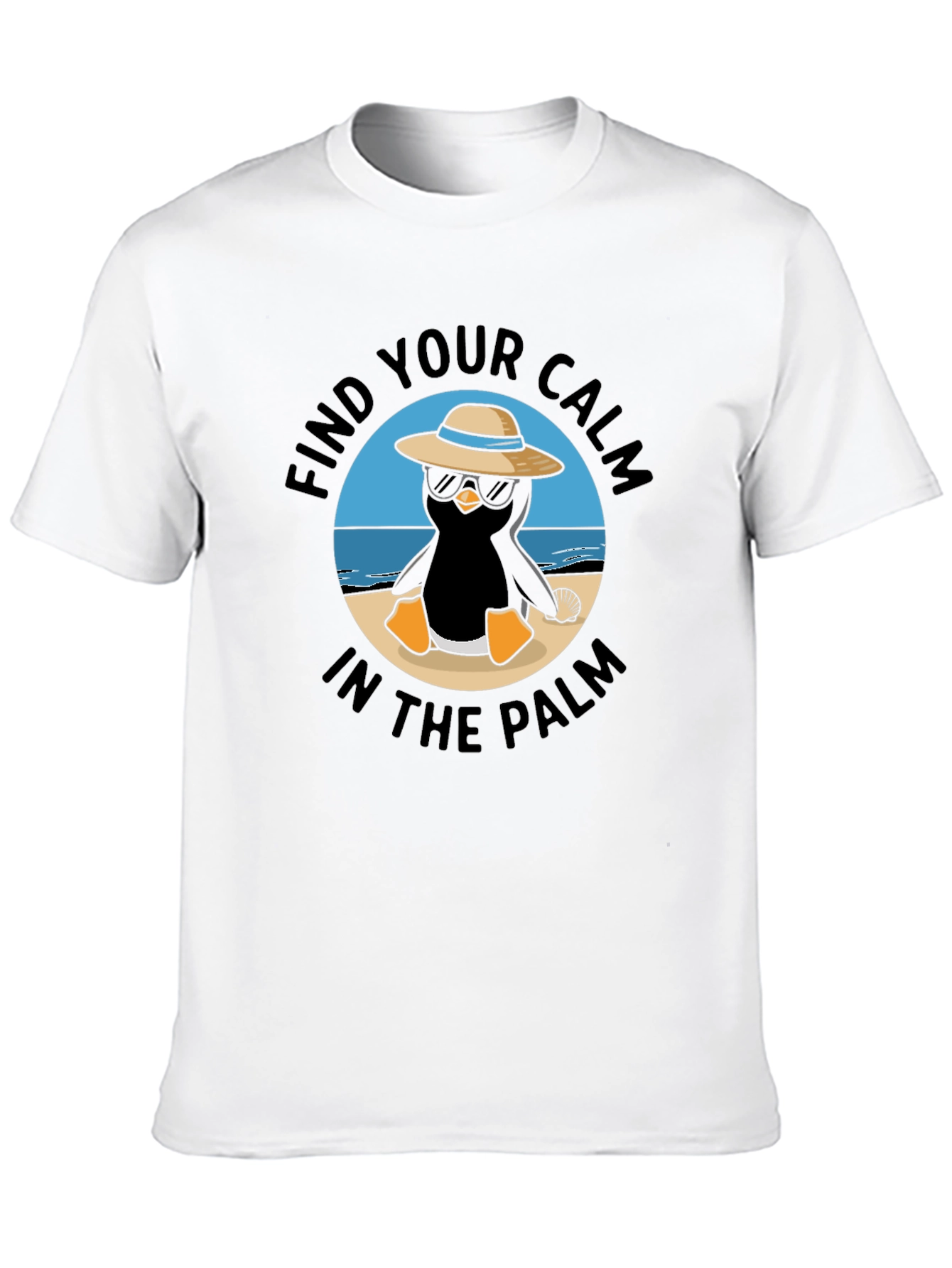 Chill Penguin T-Shirt: Find Your Calm in the Palm