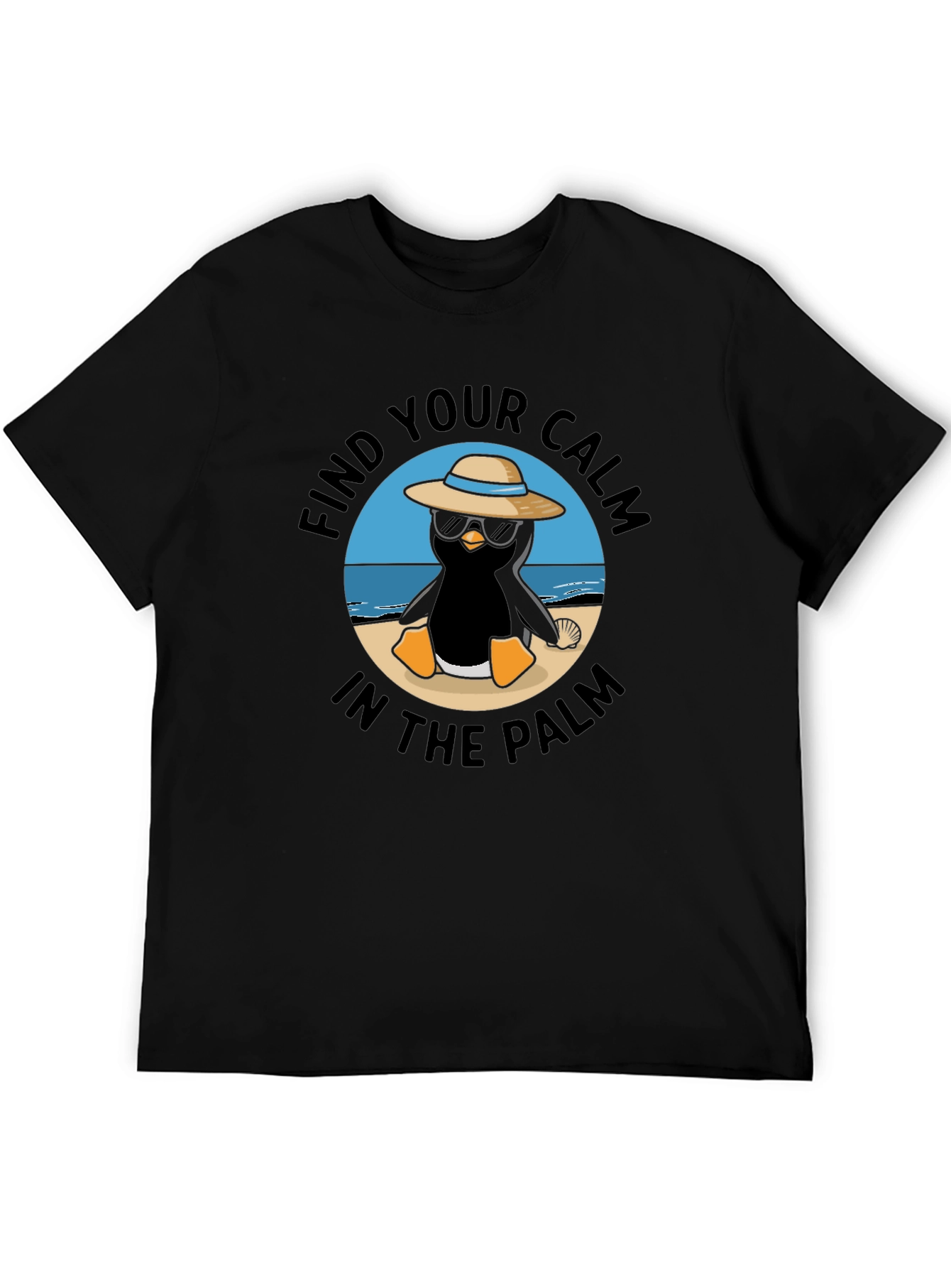 Chill Penguin T-Shirt: Find Your Calm in the Palm