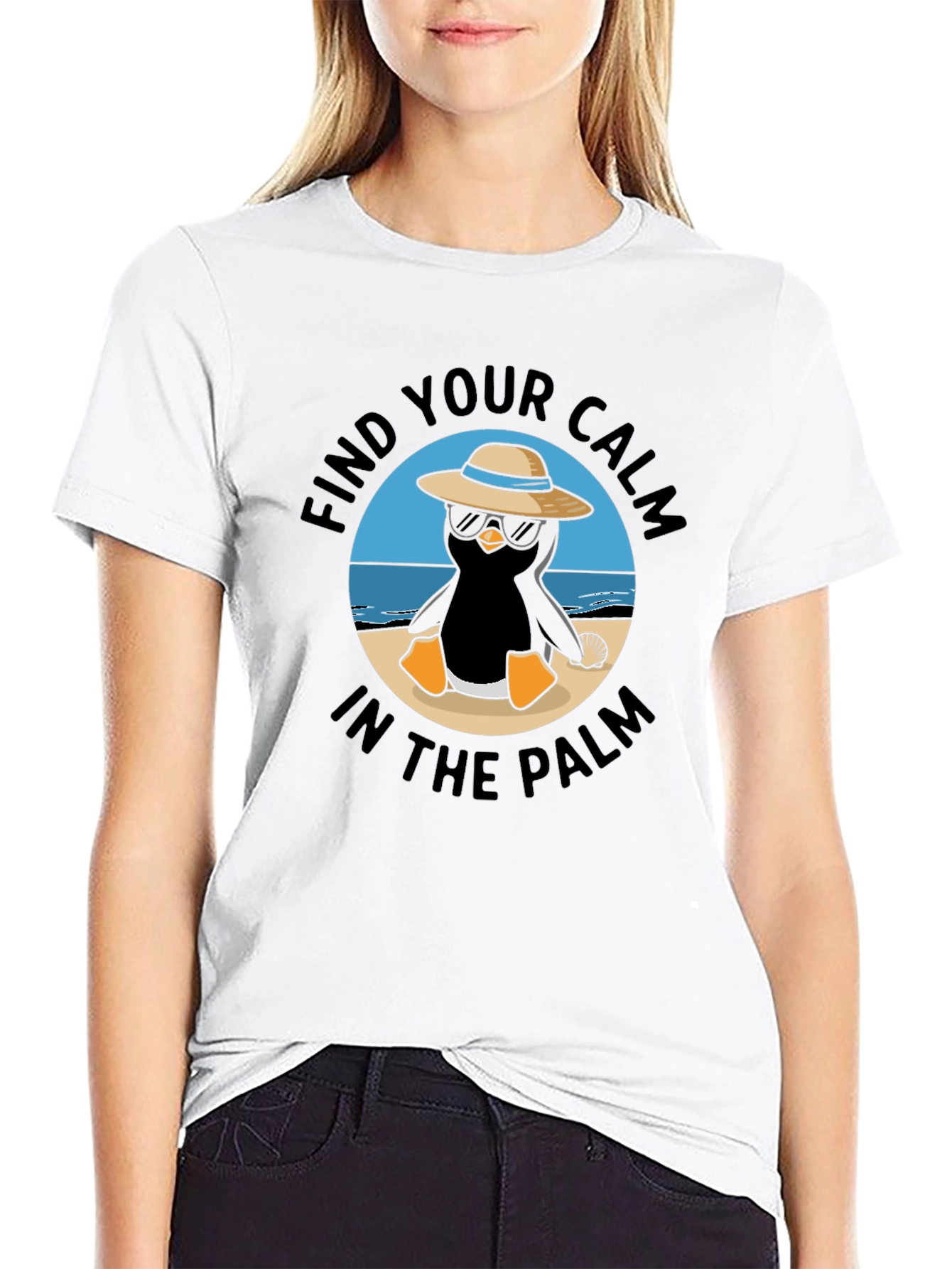 Chill Penguin T-Shirt: Find Your Calm in the Palm