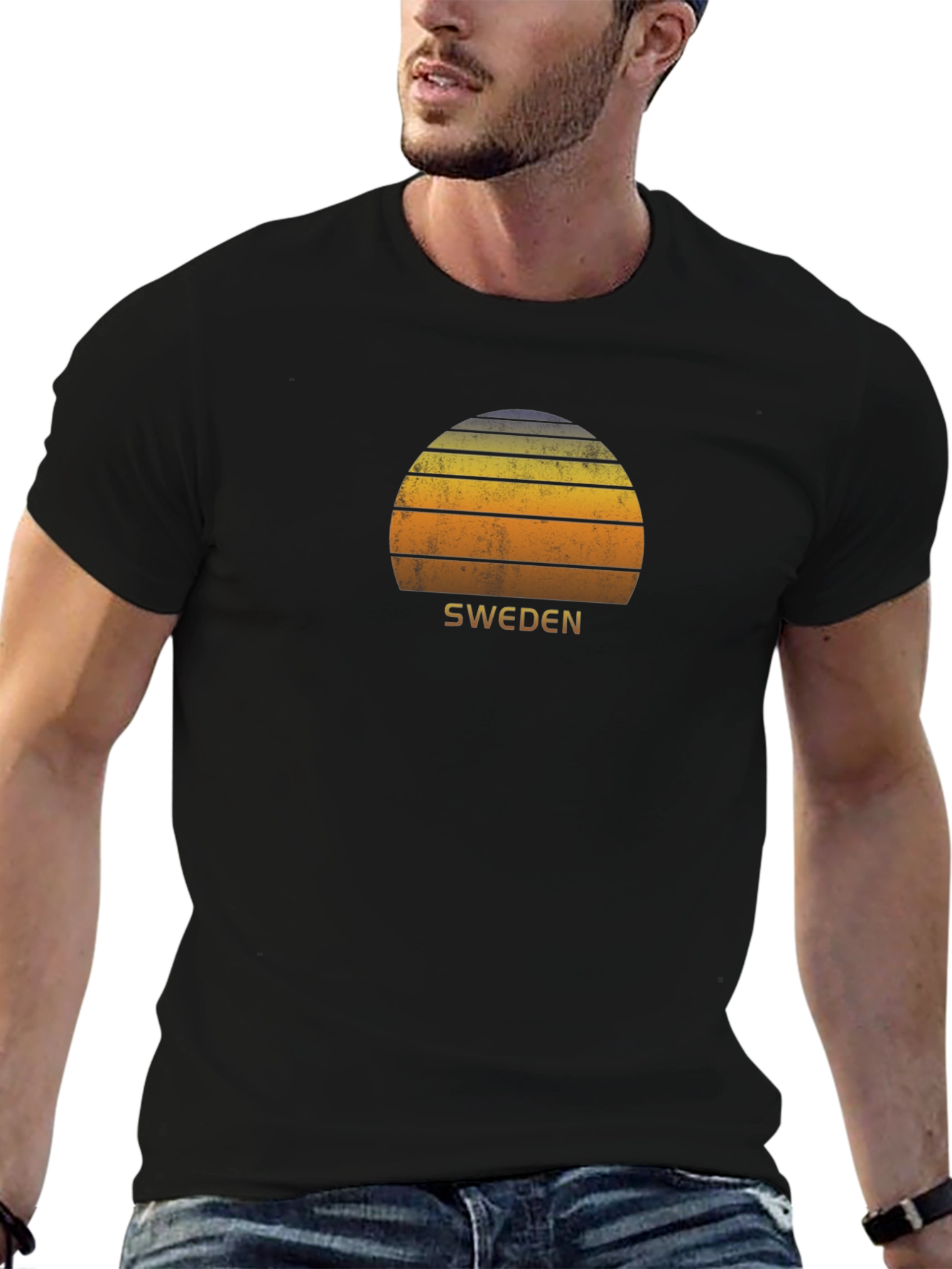 Sweden Sunset Graphic Tee - Retro Style