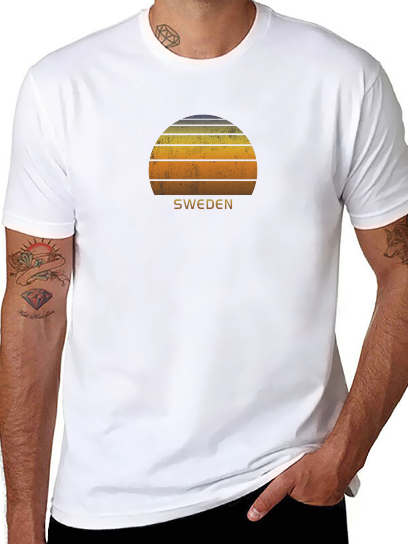 Sweden Sunset Graphic Tee - Retro Style