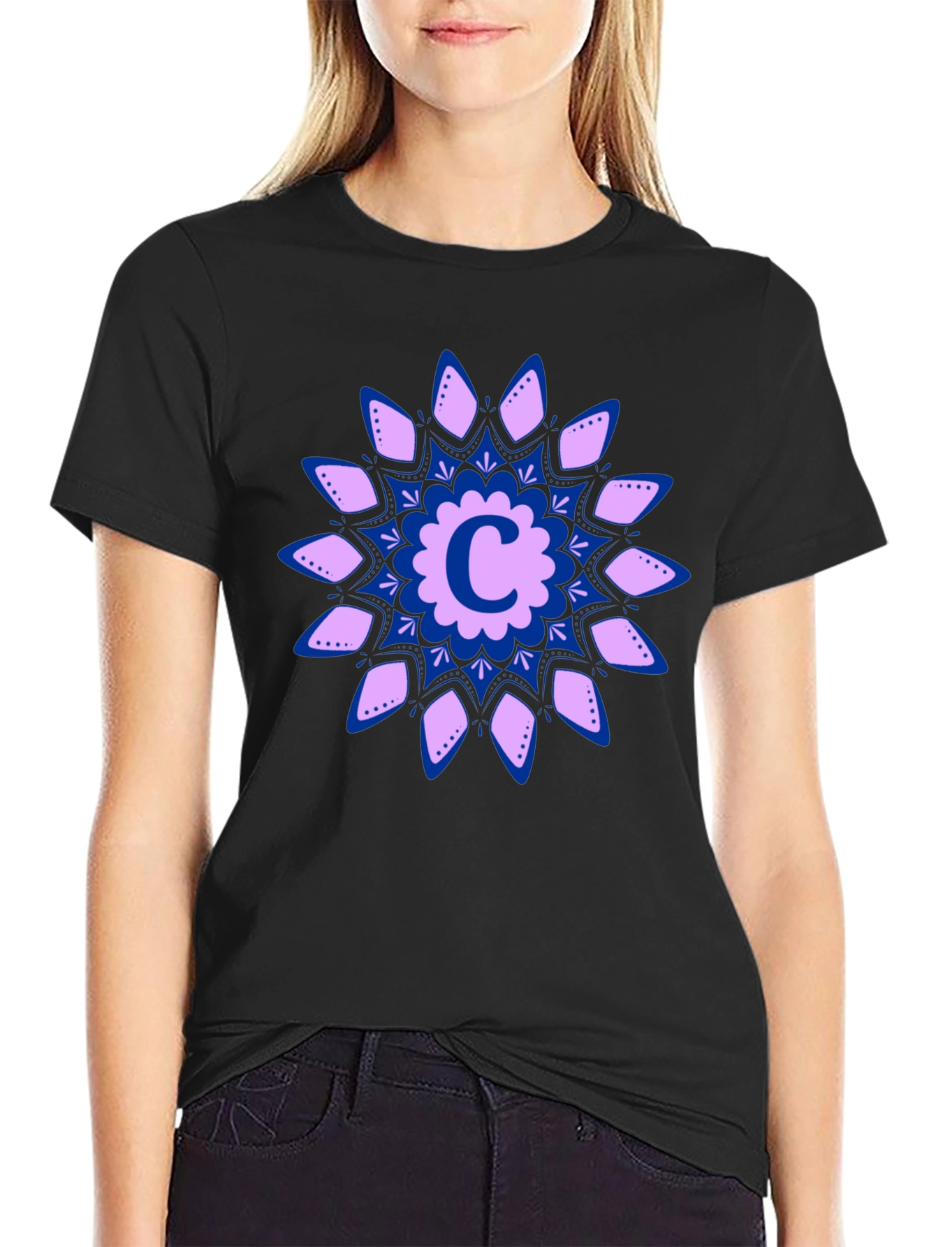 Floral C Initial T-Shirt