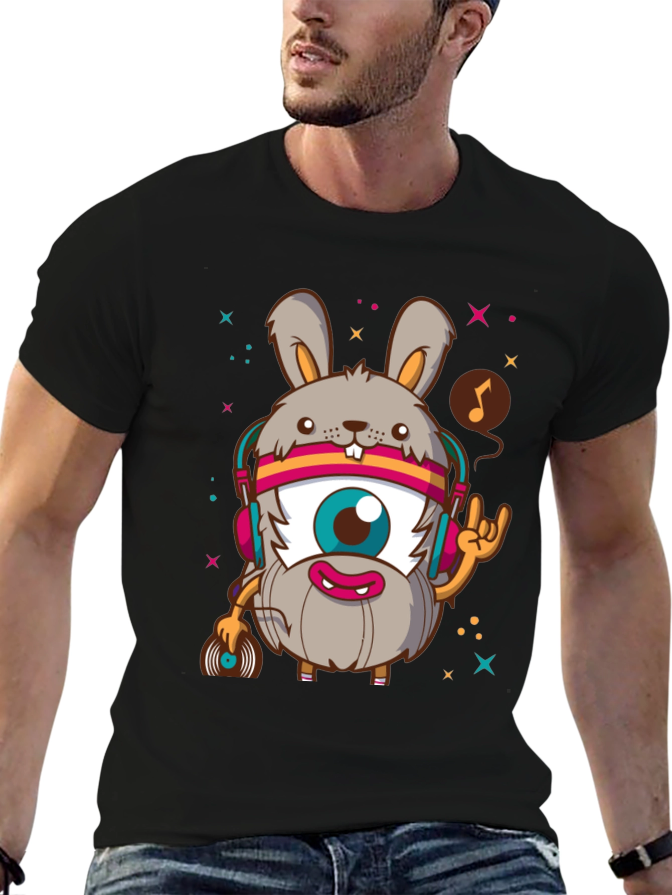 Rabbit DJ Graphic T-Shirt - Unique Design
