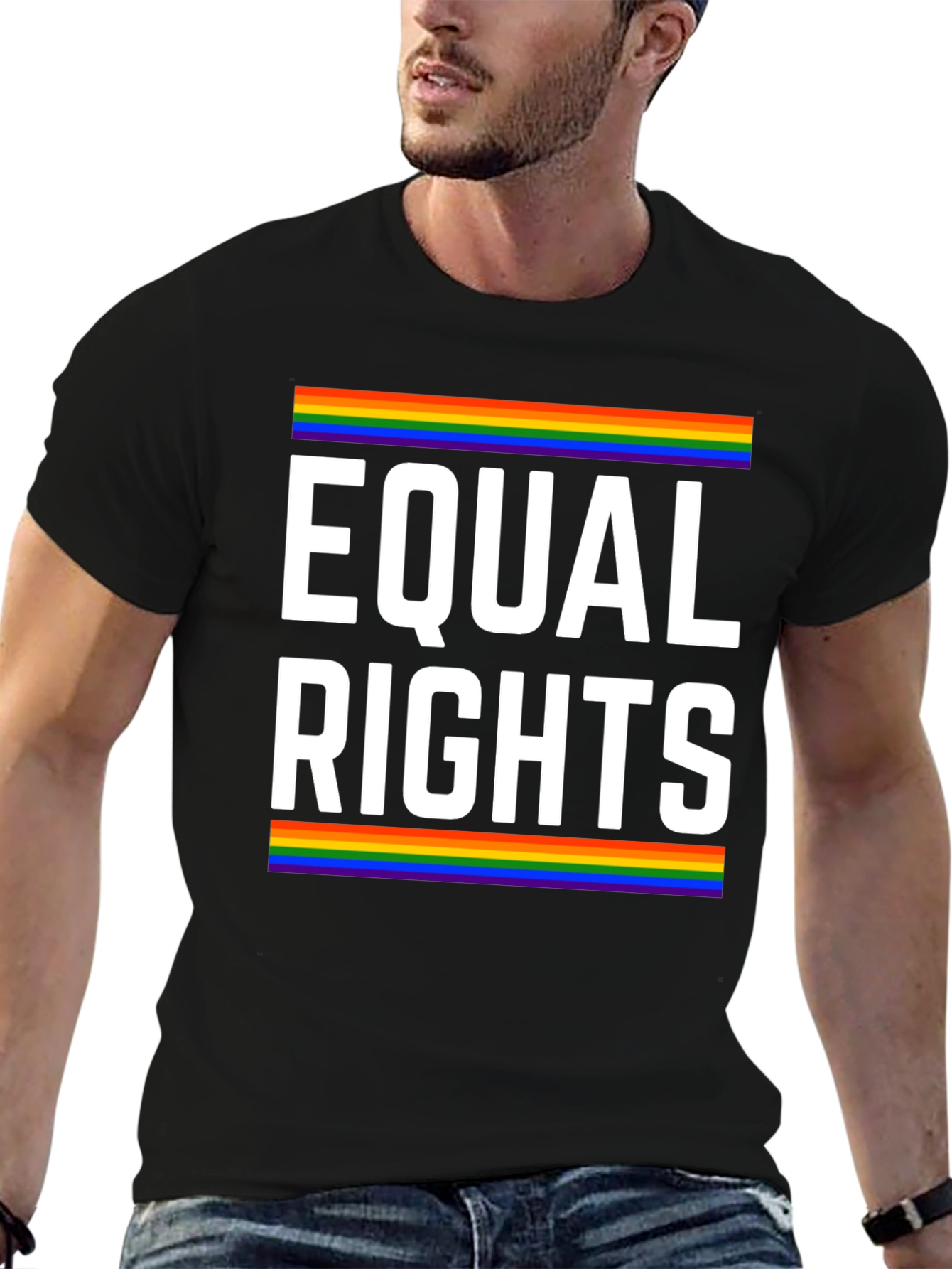 Equal Rights Pride T-Shirt - LGBTQ+ Rainbow Design