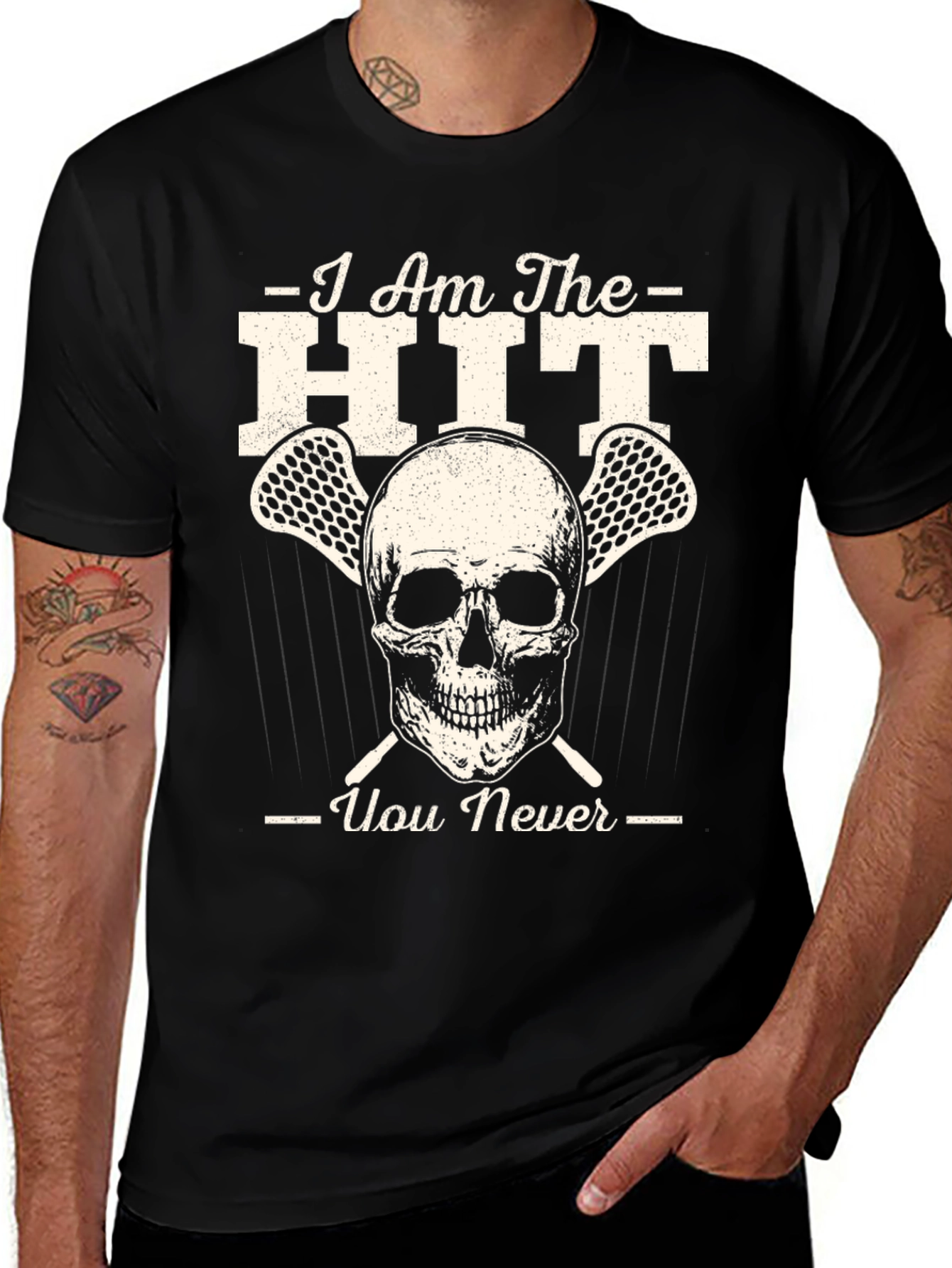 Lacrosse Skull Graphic T-Shirt