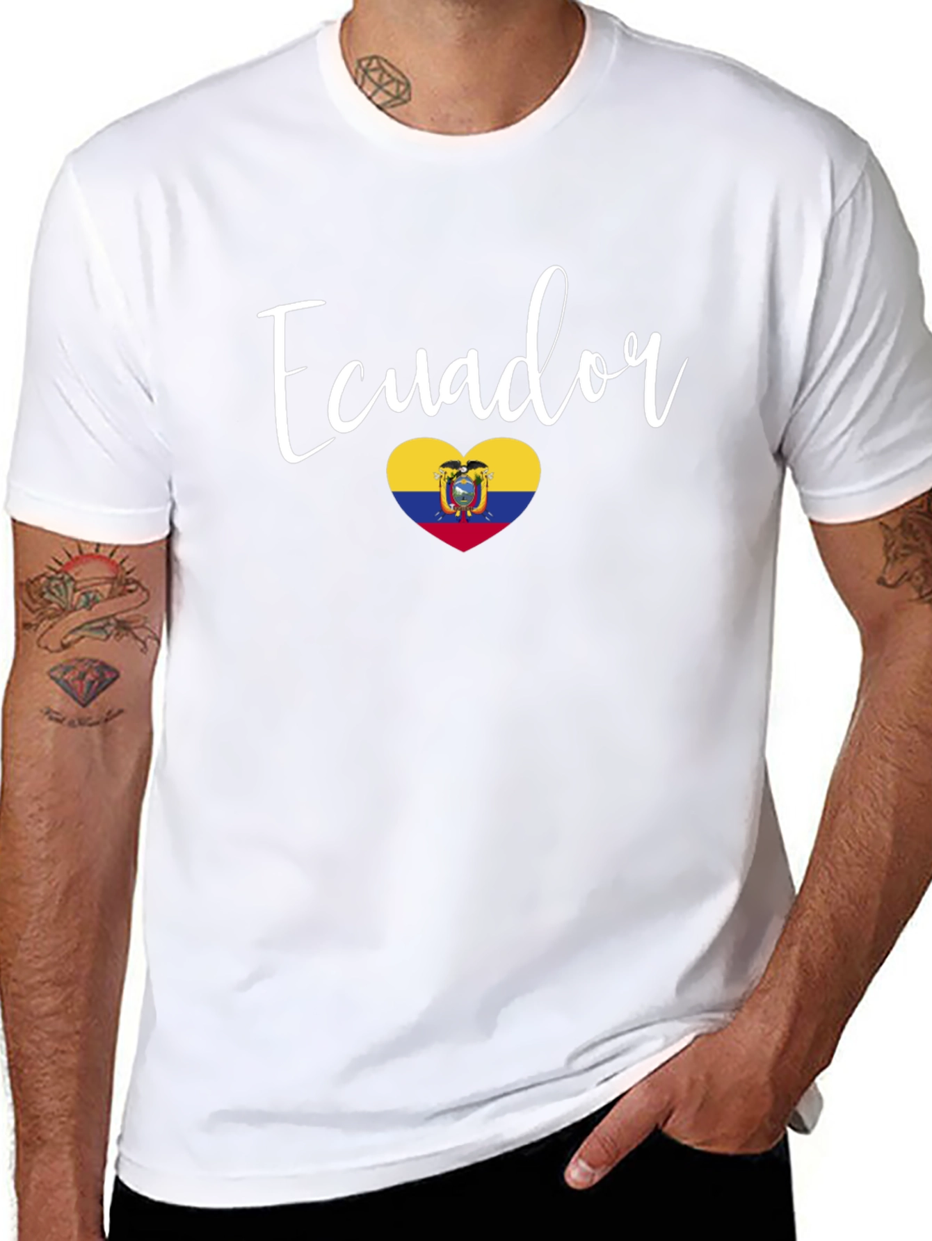 Ecuador Heart Flag Graphic Tee - Stylish Pride!