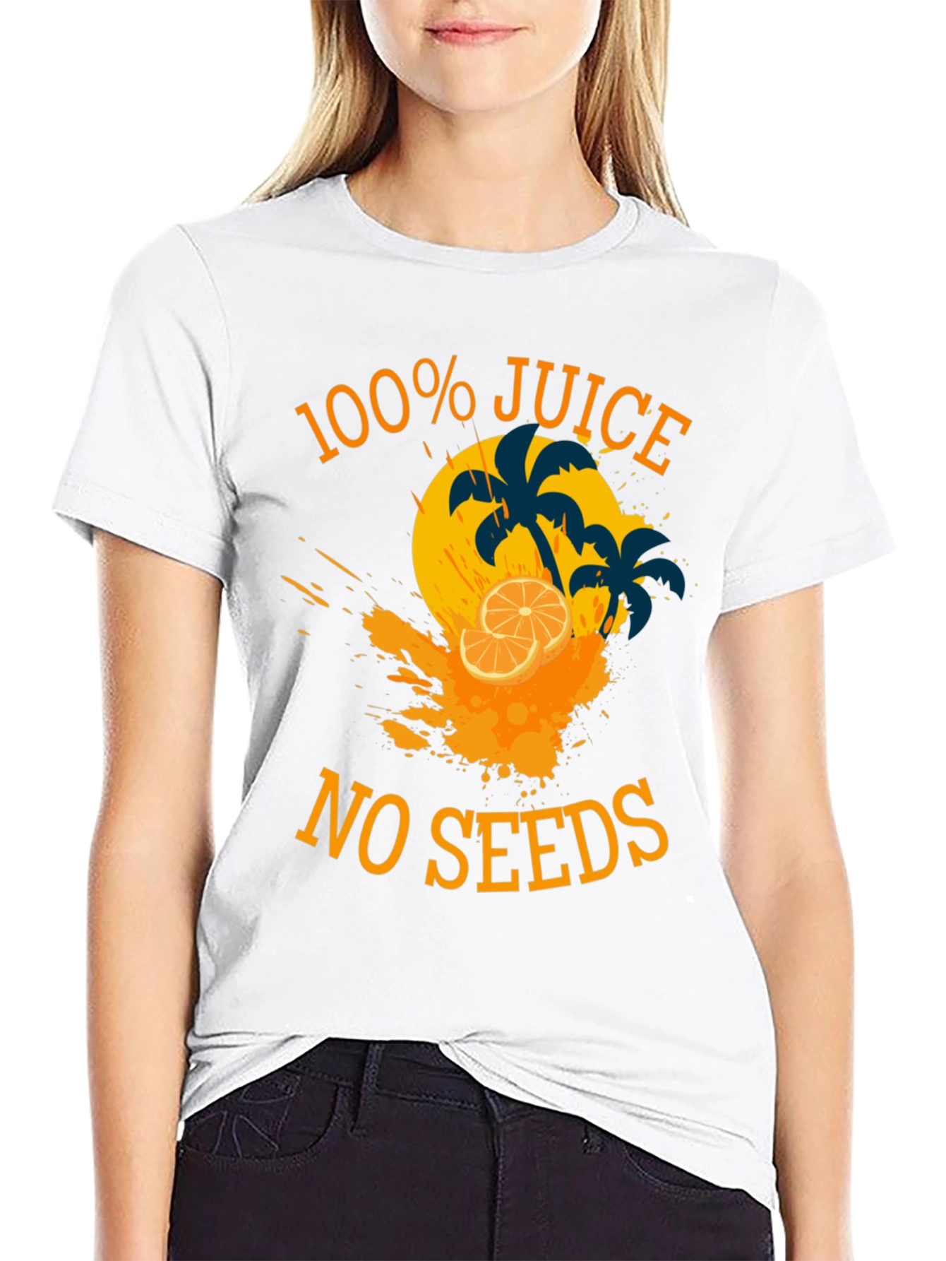 100% Juice No Seeds Black Graphic Tee
