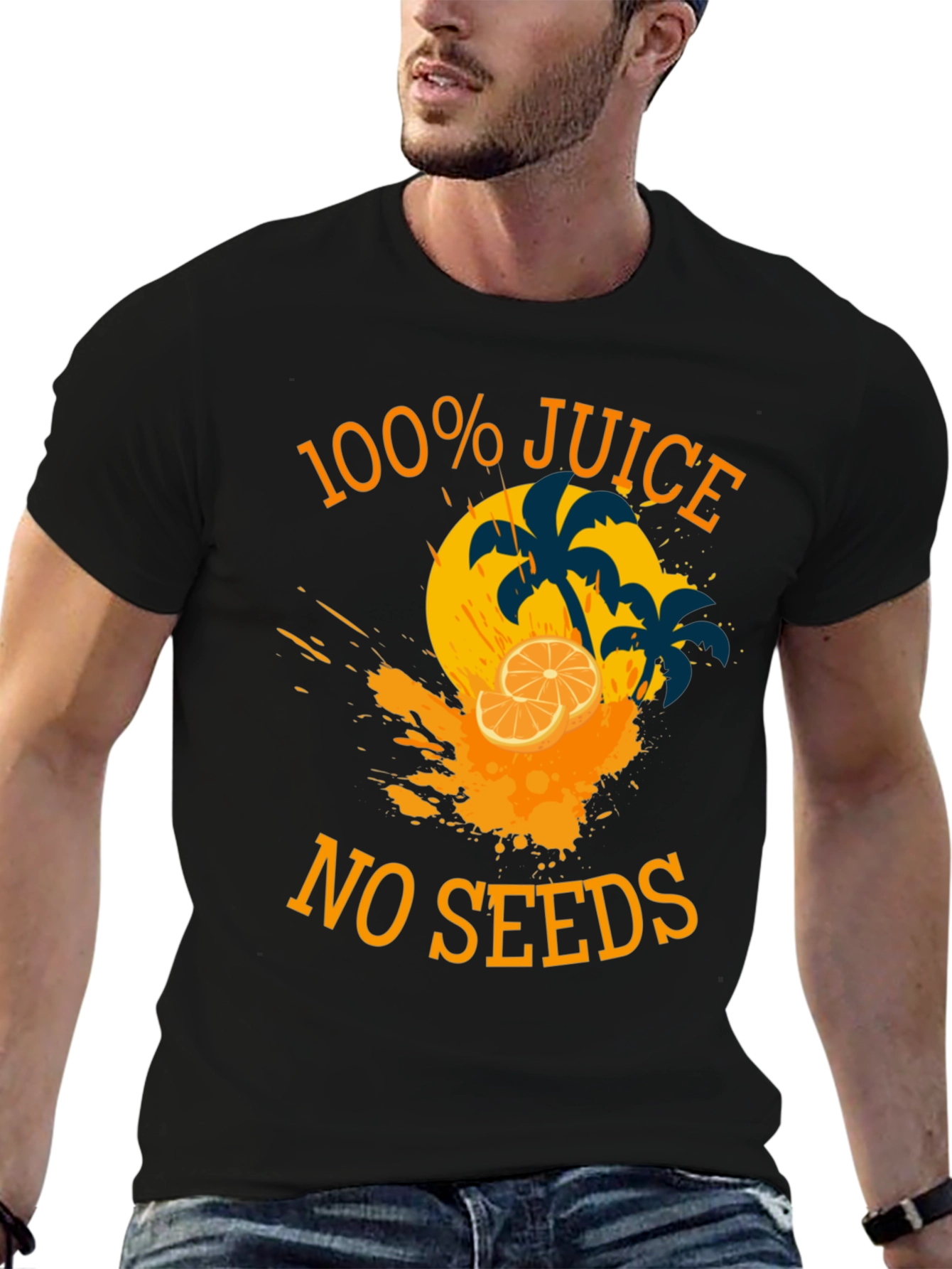 100% Juice No Seeds Black Graphic Tee