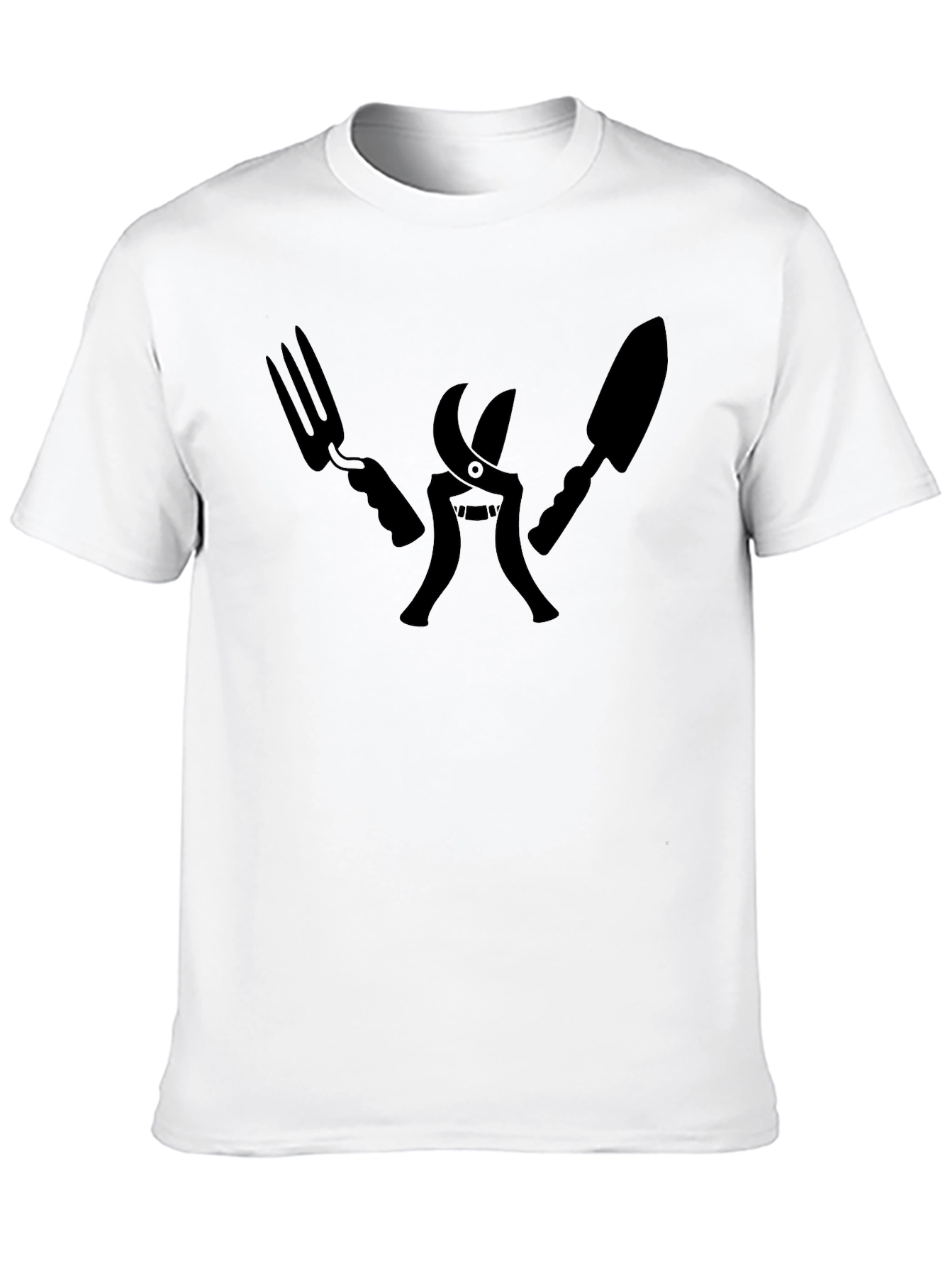 Gardening Tool T-Shirt - Black Crew Neck