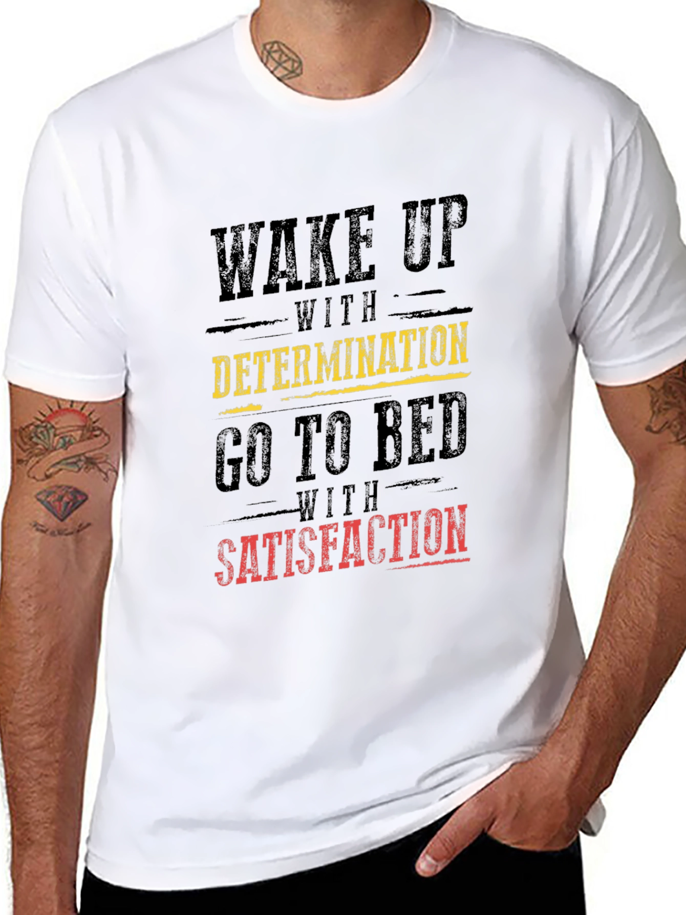 Motivational Graphic T-Shirt: Wake Up with Determination