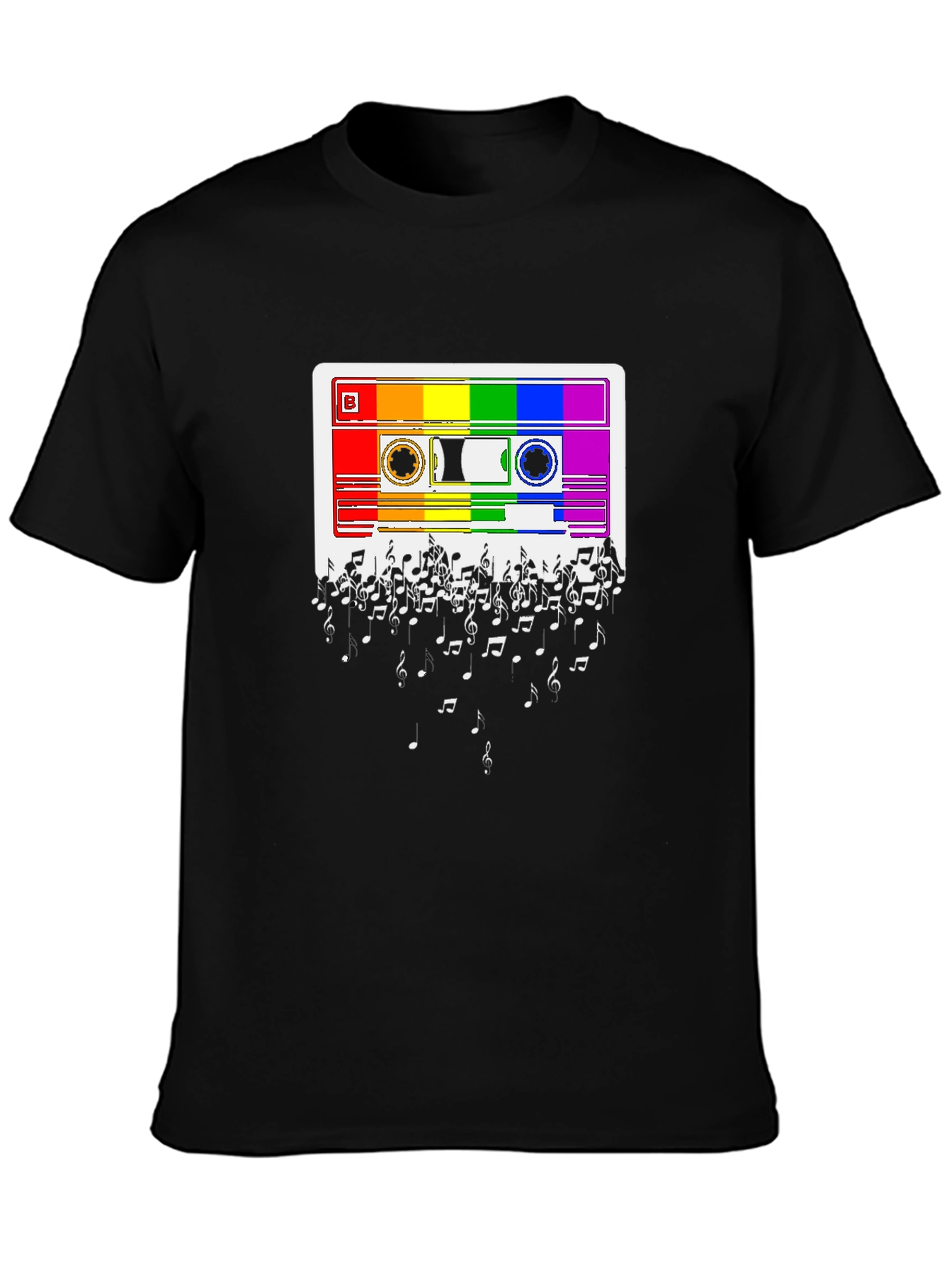 Rainbow Cassette Tape Music Note T-Shirt