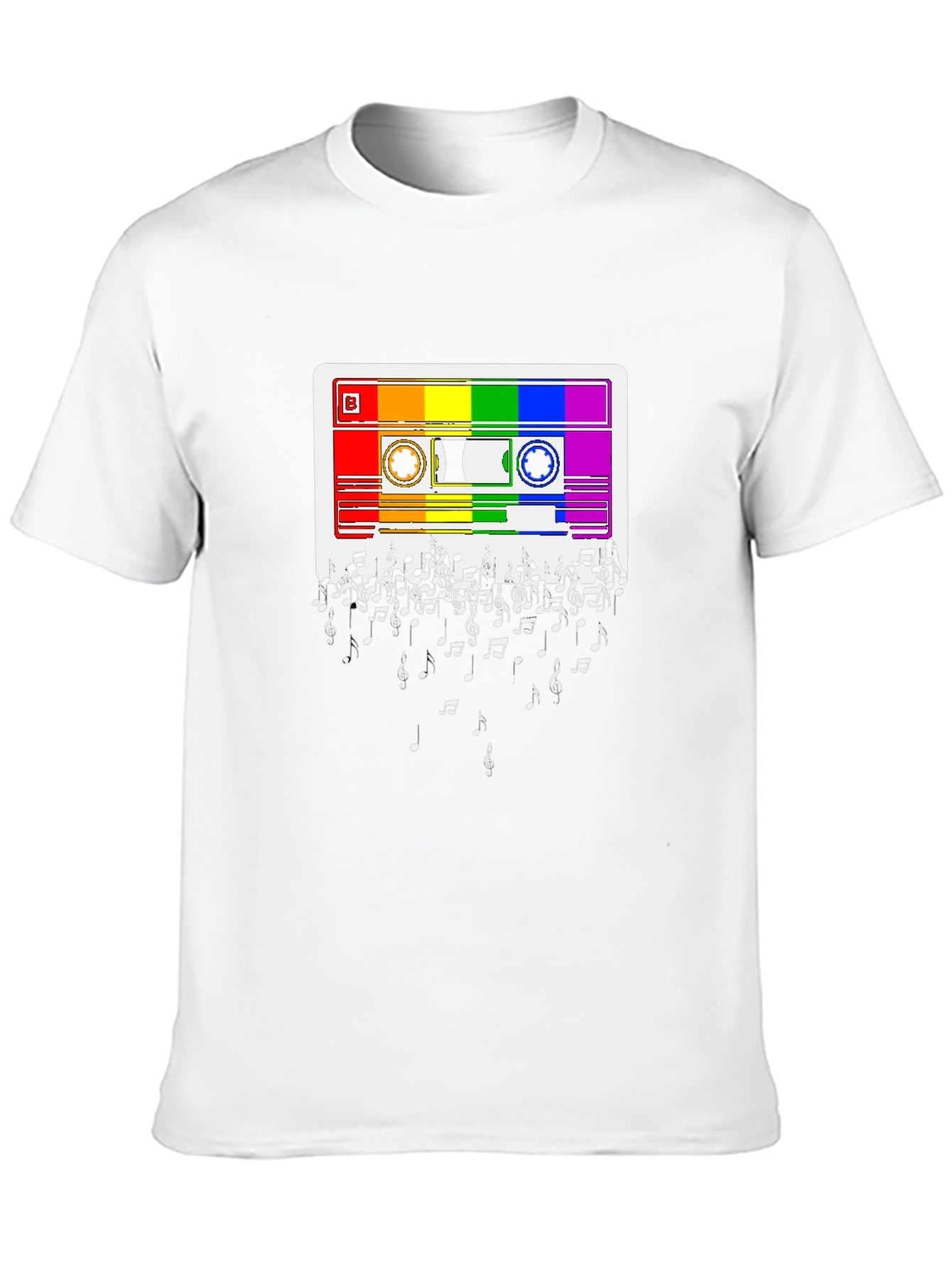 Rainbow Cassette Tape Music Note T-Shirt