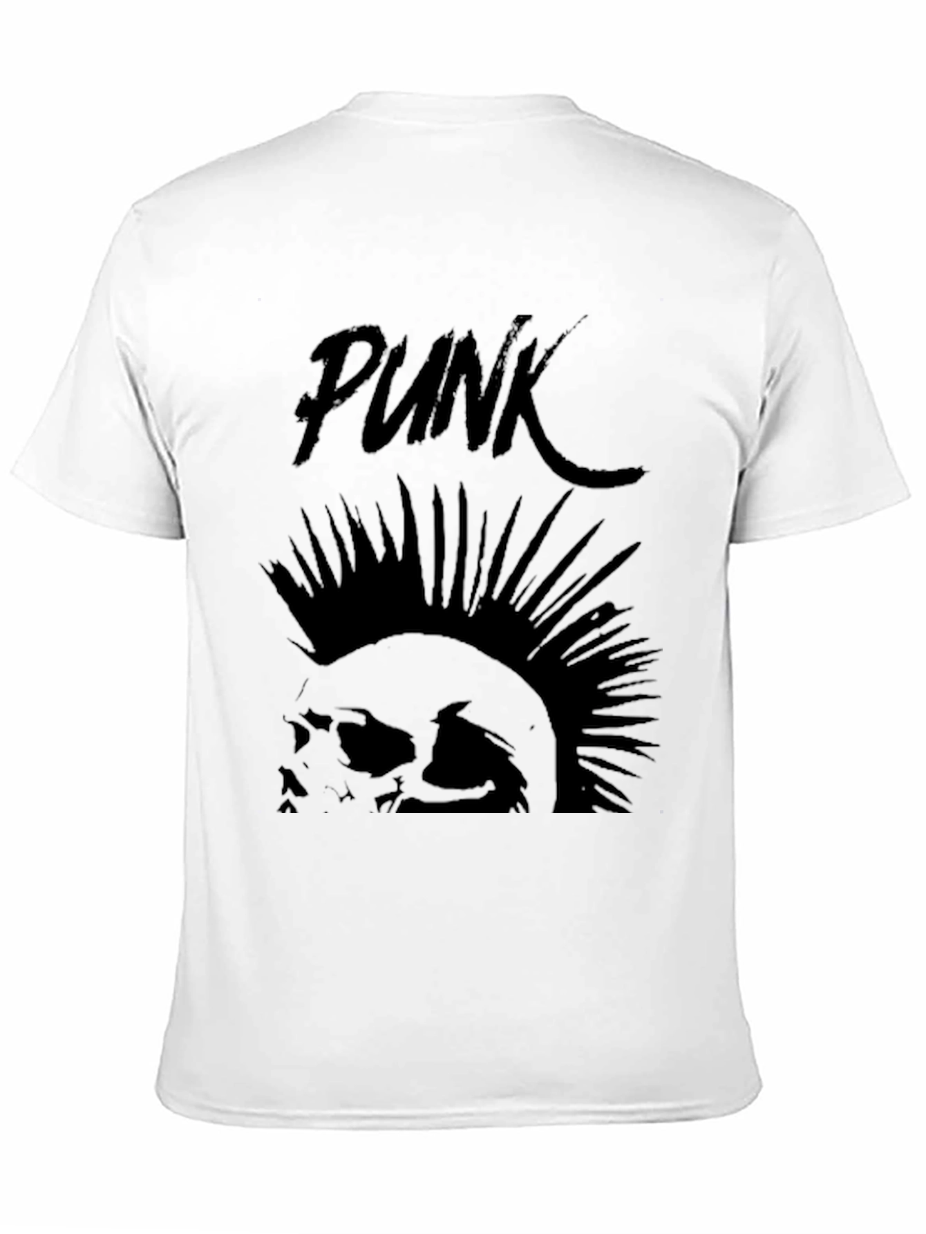 Punk Skull Graphic Tee - Black Cotton T-Shirt