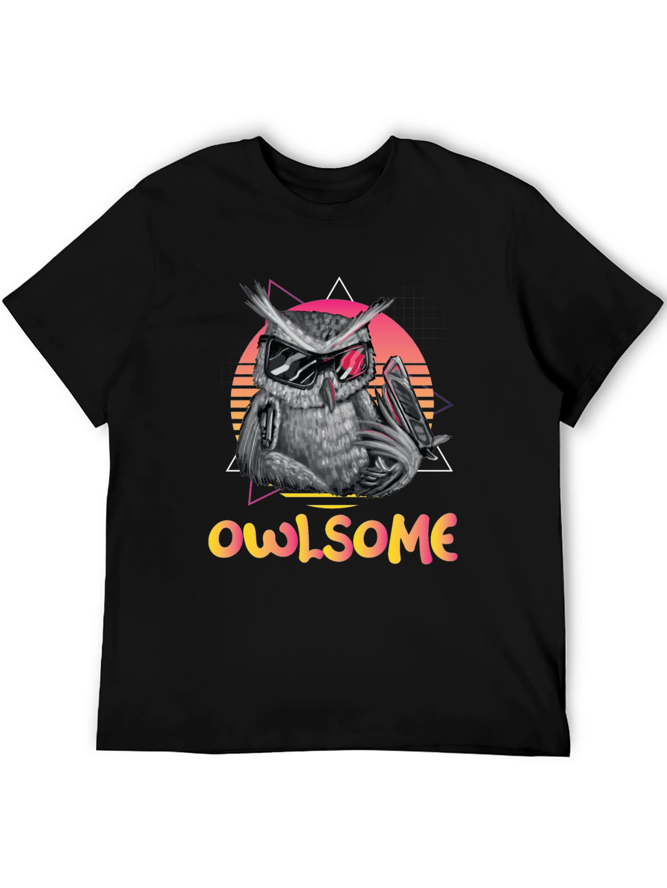 Cool Owl Graphic Tee - Owlsome Black T-Shirt