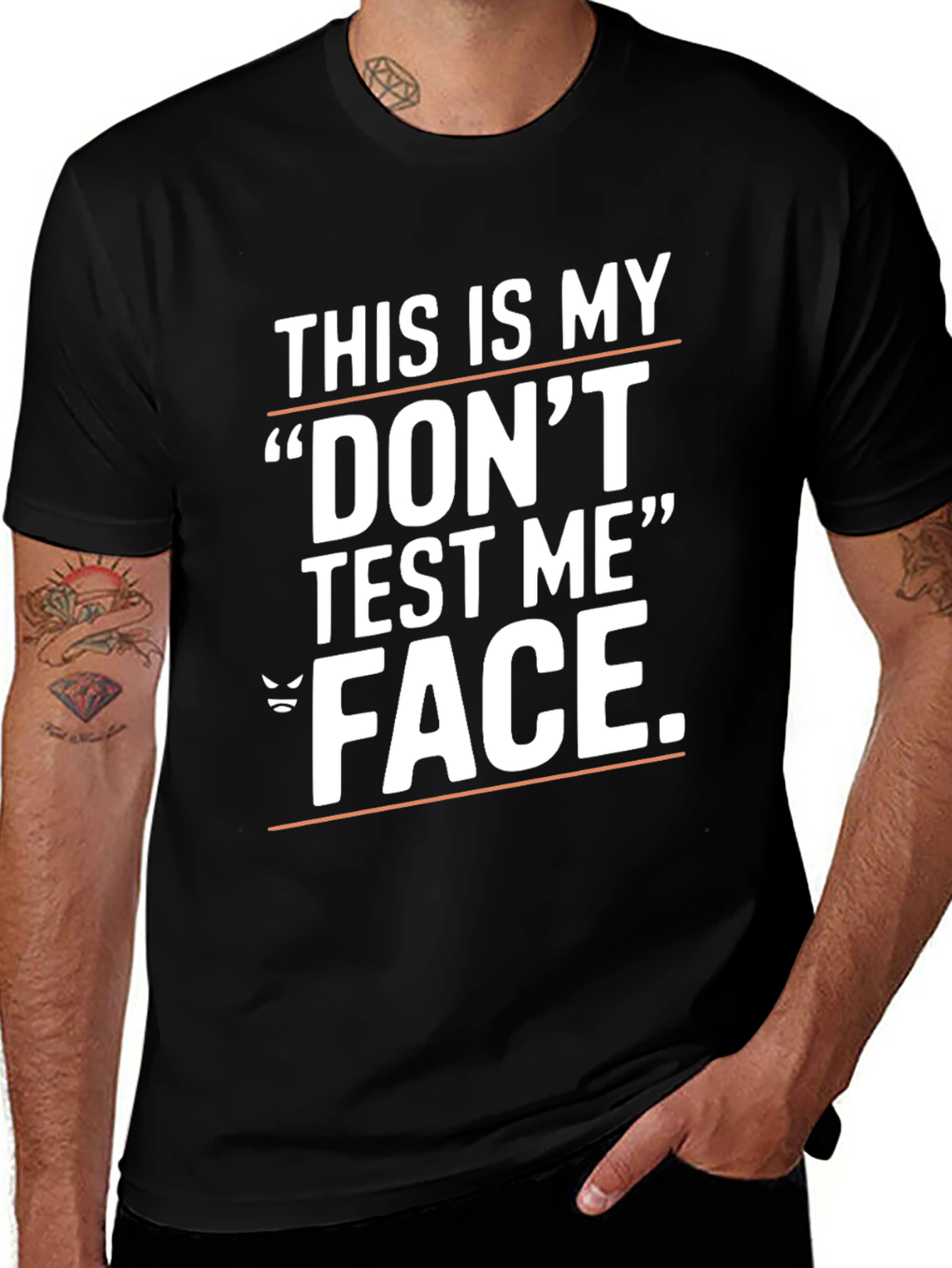 Dont Test Me Graphic Tee - Black Cotton T-Shirt