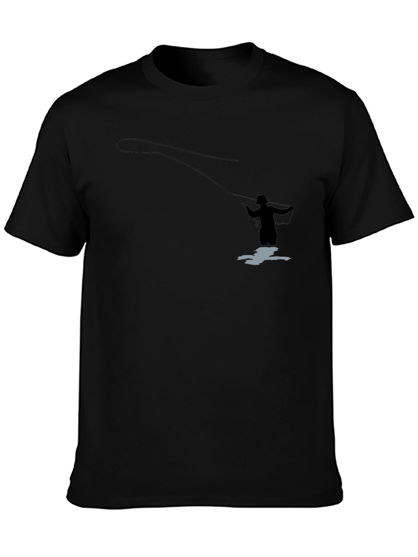 Fly Fishing T-Shirt - Fisherman Silhouette Graphic Tee