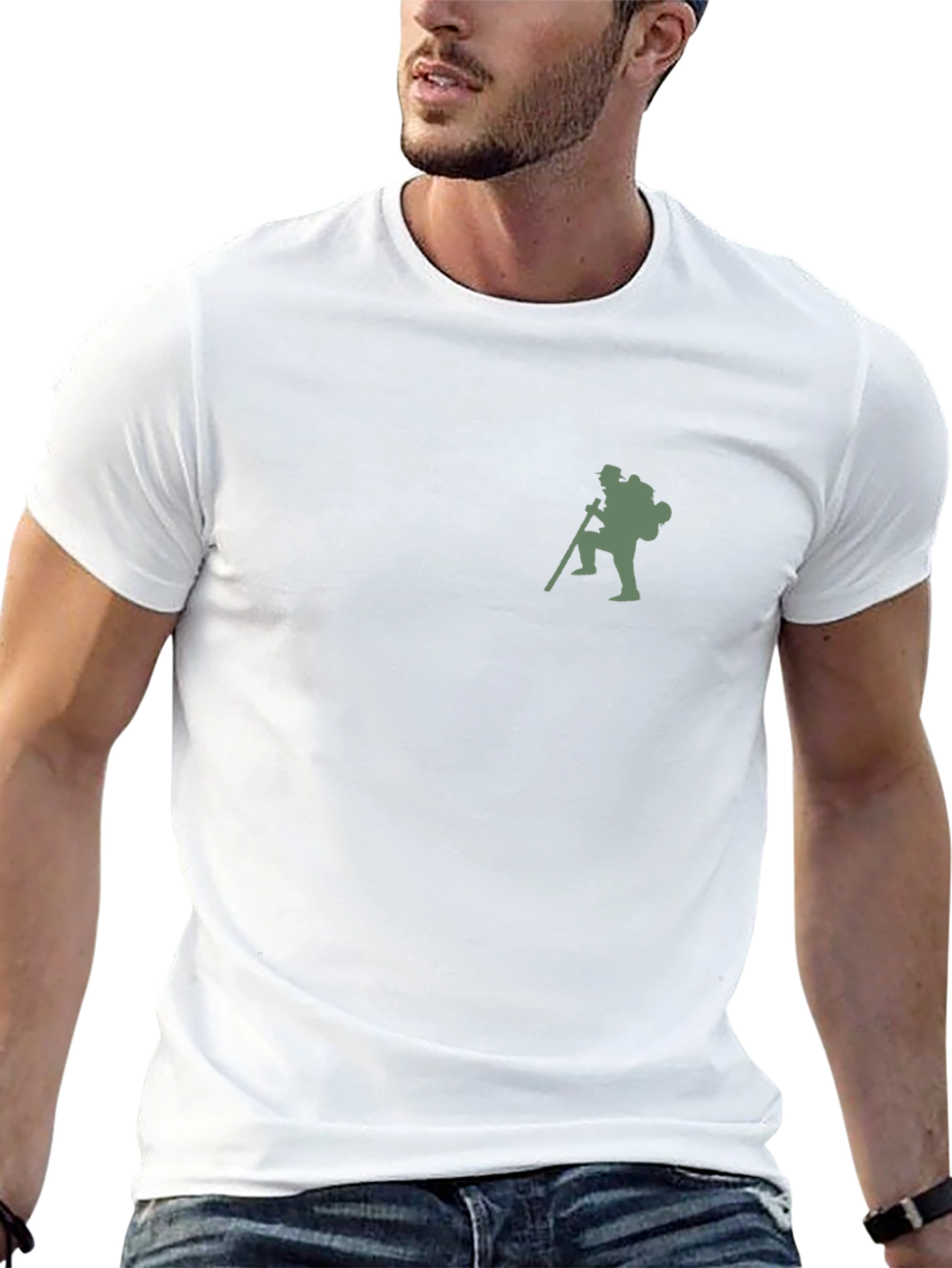 Hiking Man Graphic T-Shirt - Black