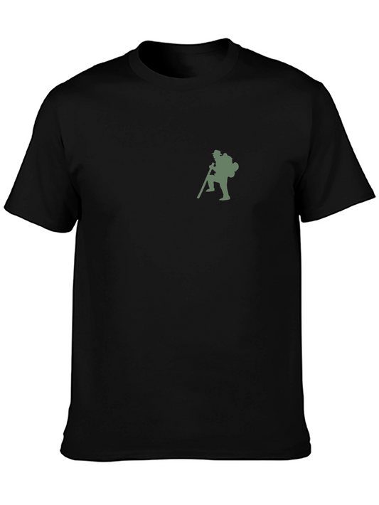 Hiking Man Graphic T-Shirt - Black