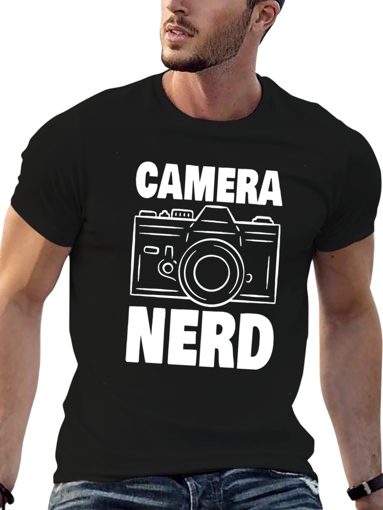 Camera Nerd Graphic T-Shirt - Black Cotton Tee