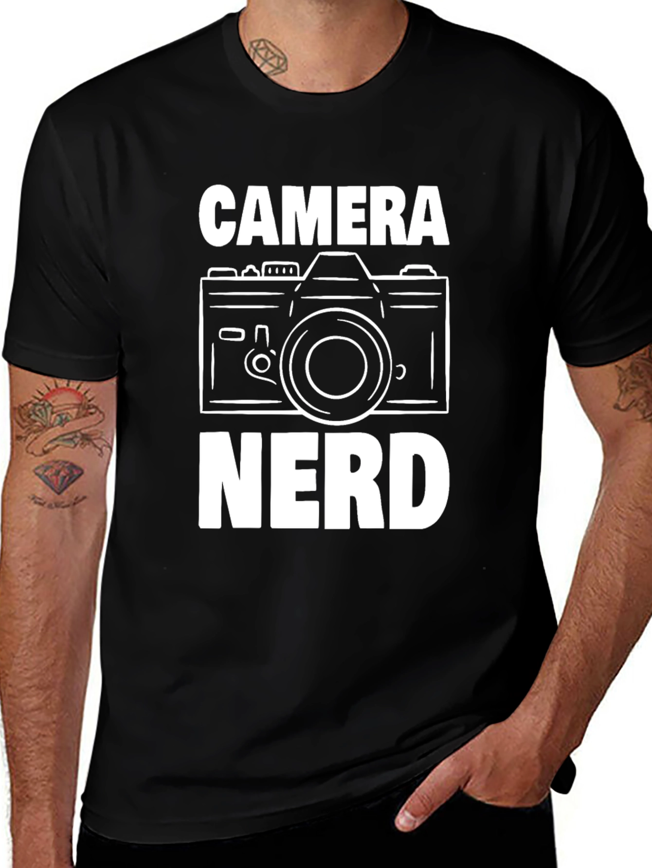 Camera Nerd Graphic T-Shirt - Black Cotton Tee