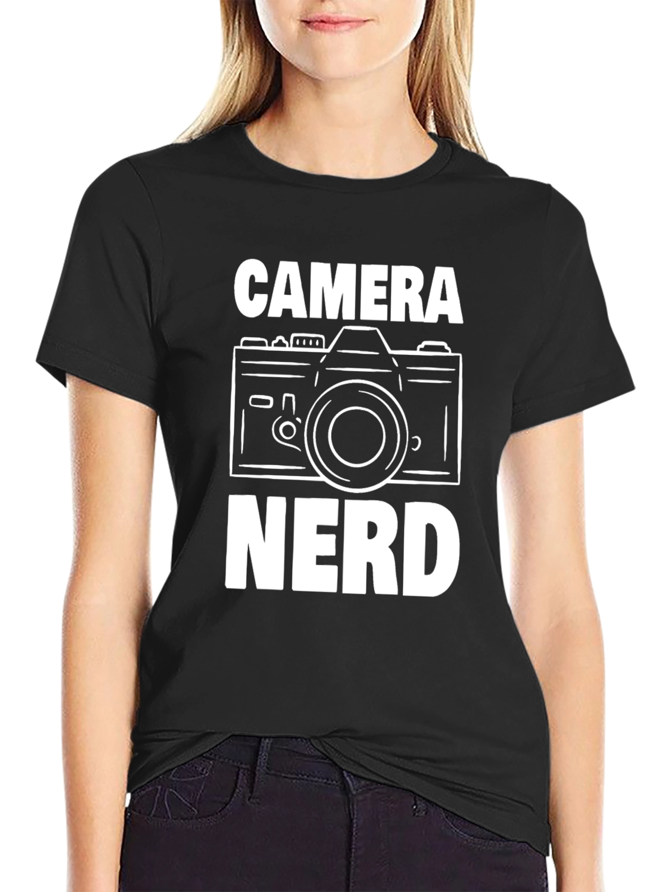 Camera Nerd Graphic T-Shirt - Black Cotton Tee