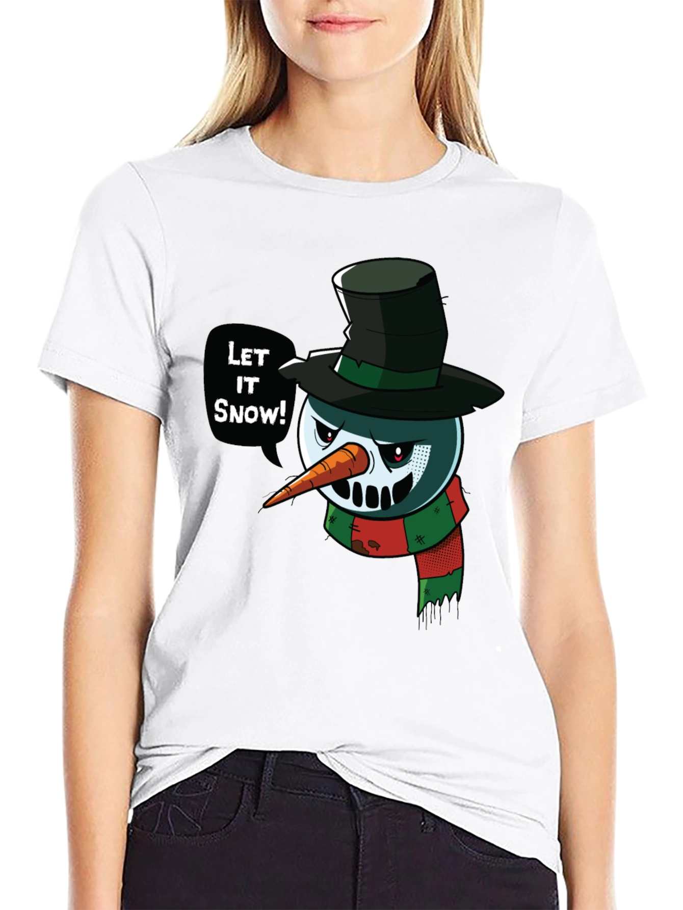 Evil Snowman T-Shirt - Let It Snow Holiday Tee