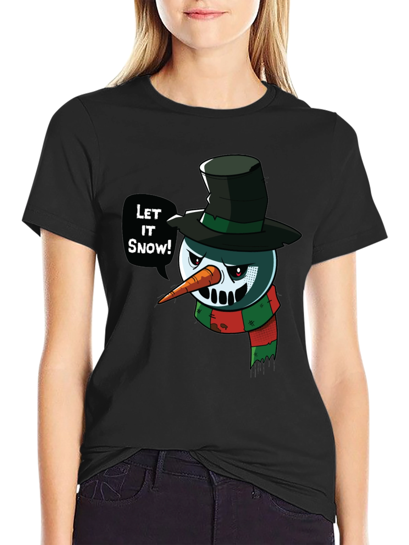 Evil Snowman T-Shirt - Let It Snow Holiday Tee