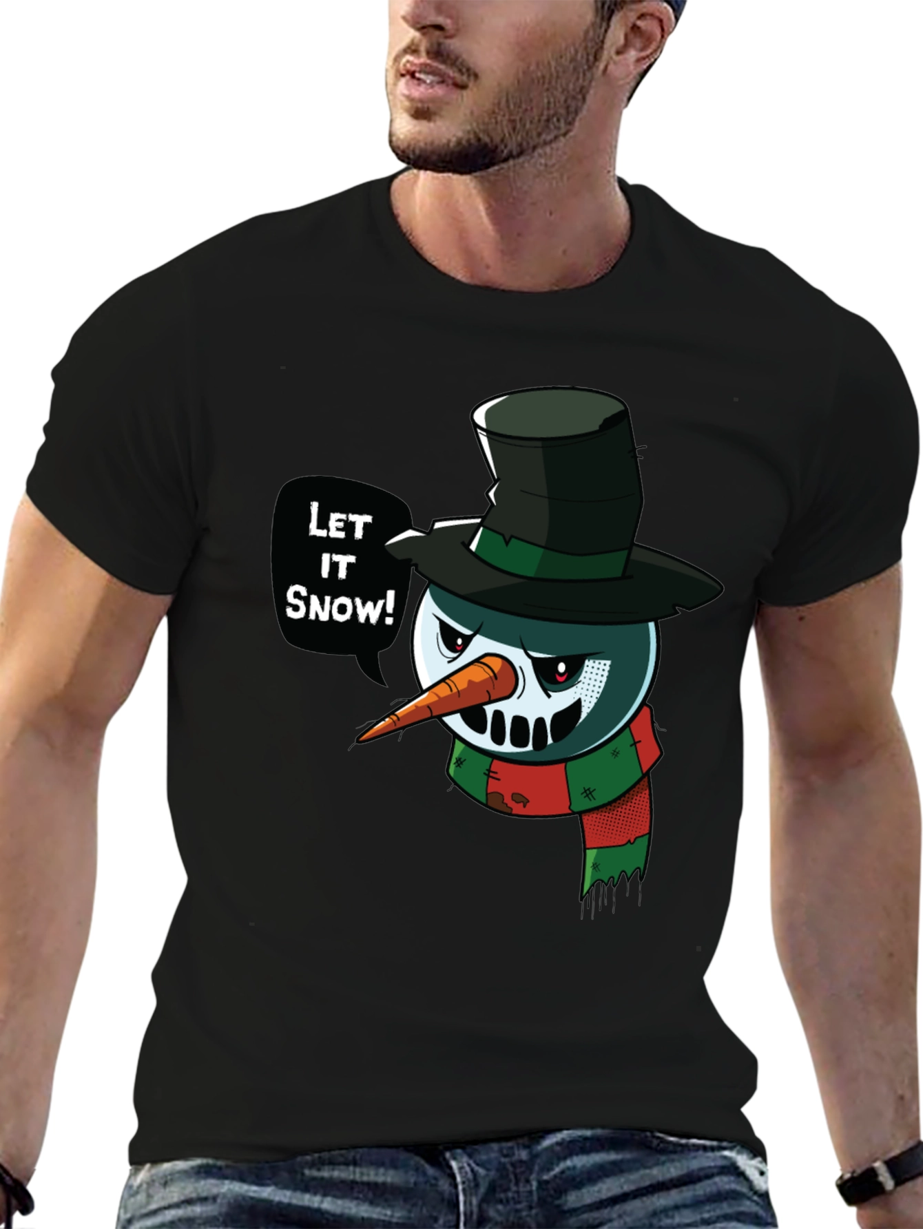 Evil Snowman T-Shirt - Let It Snow Holiday Tee