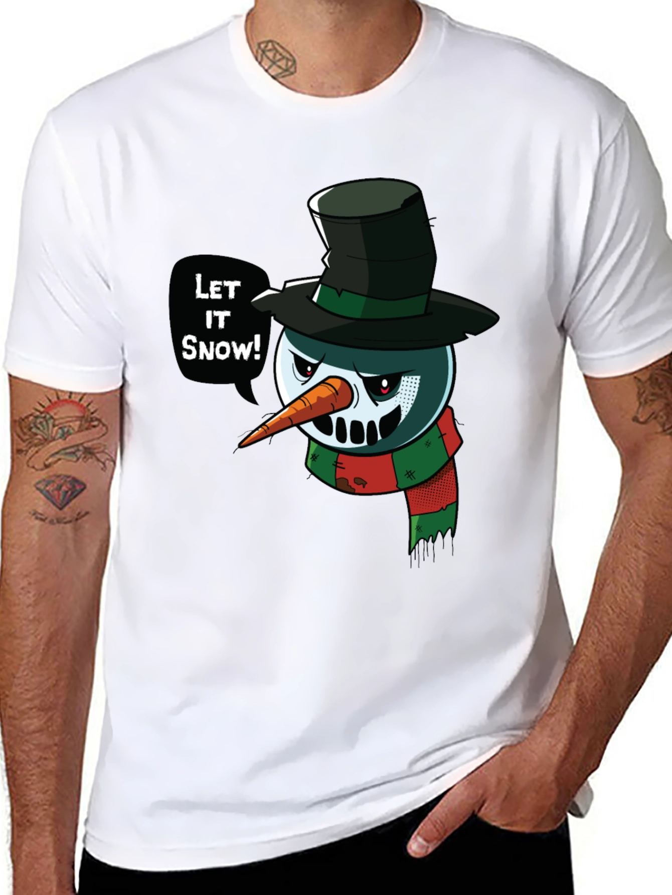 Evil Snowman T-Shirt - Let It Snow Holiday Tee