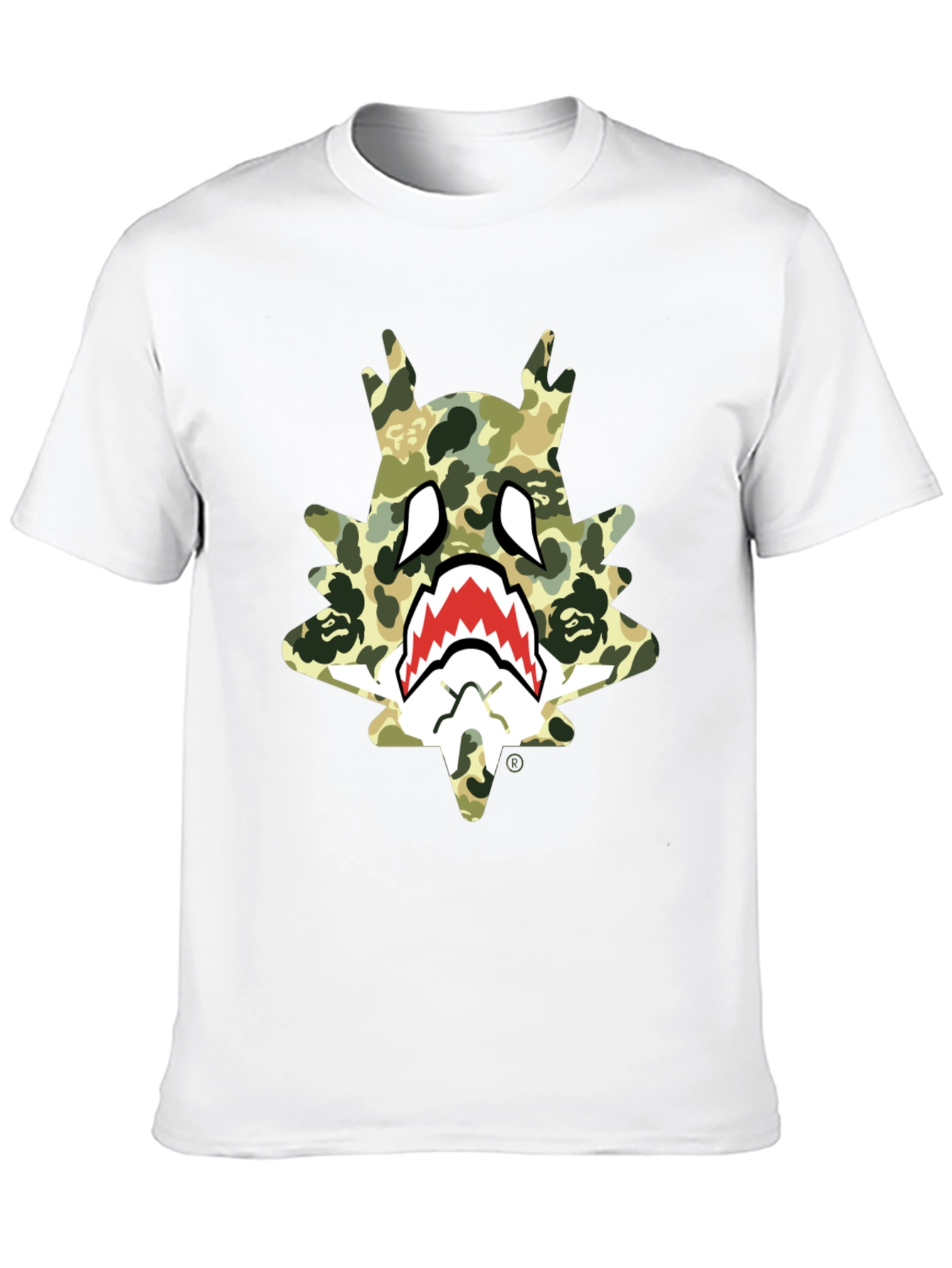 BAPE Inspired Camo Shark Tee - Black