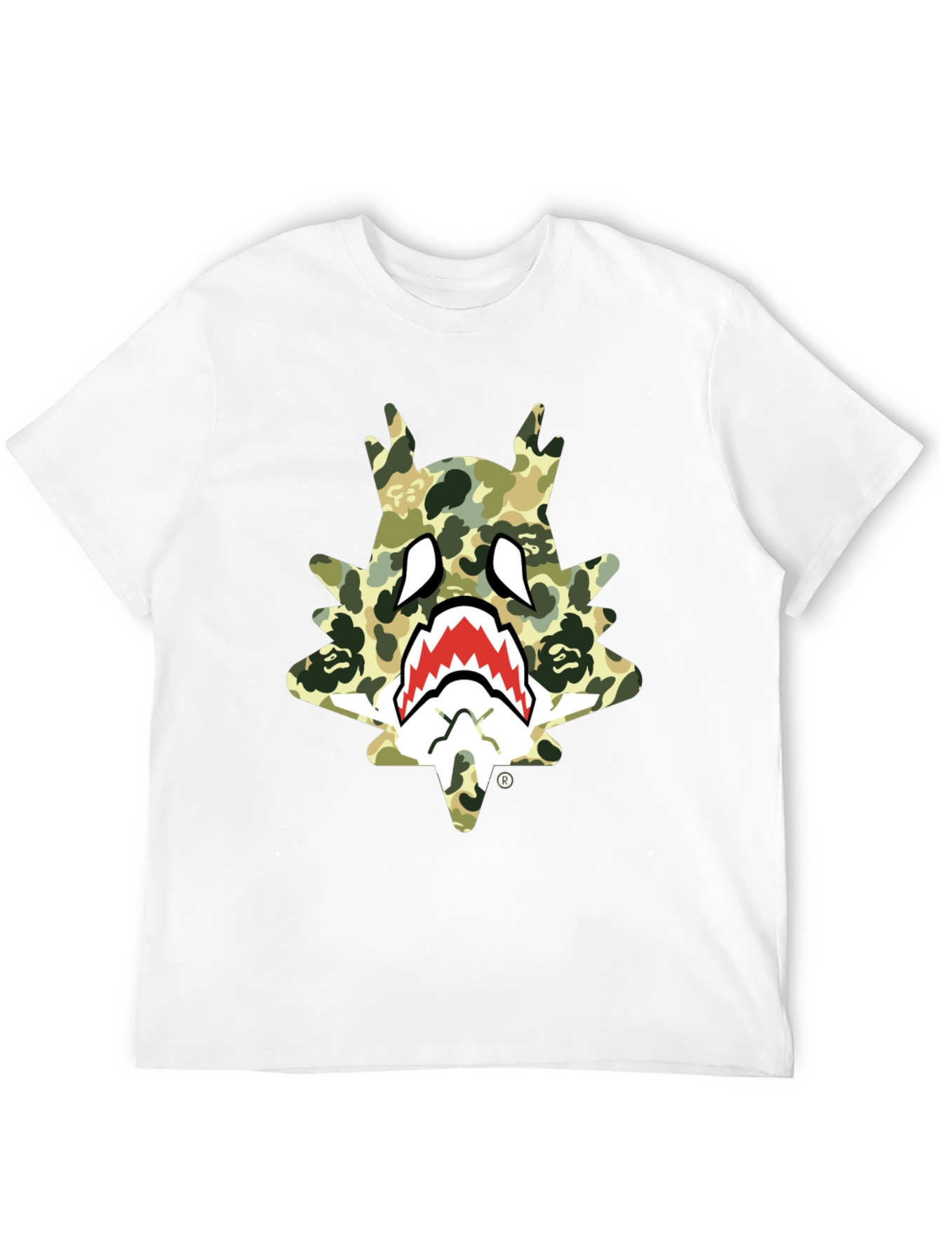 BAPE Inspired Camo Shark Tee - Black