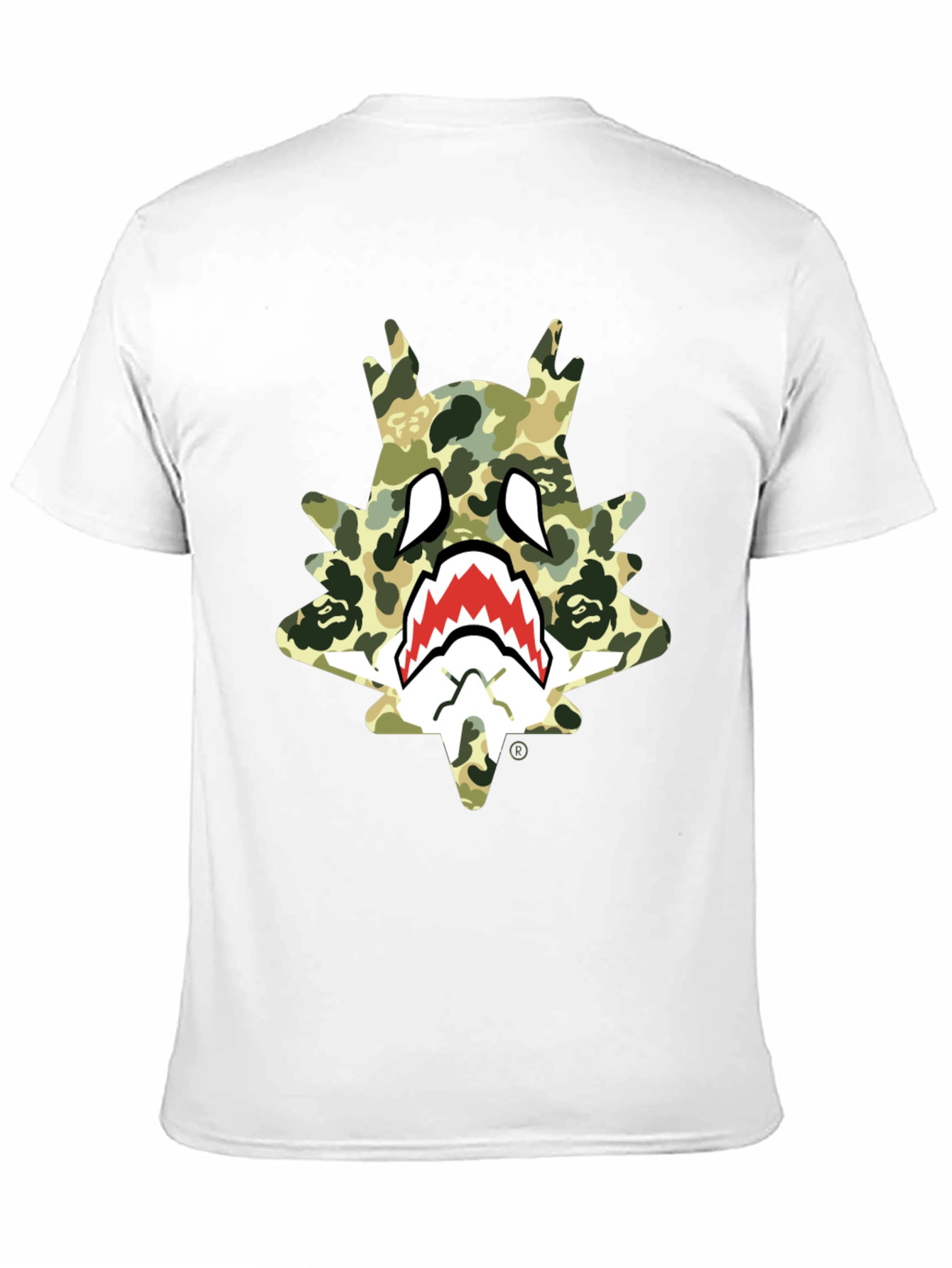 BAPE Inspired Camo Shark Tee - Black