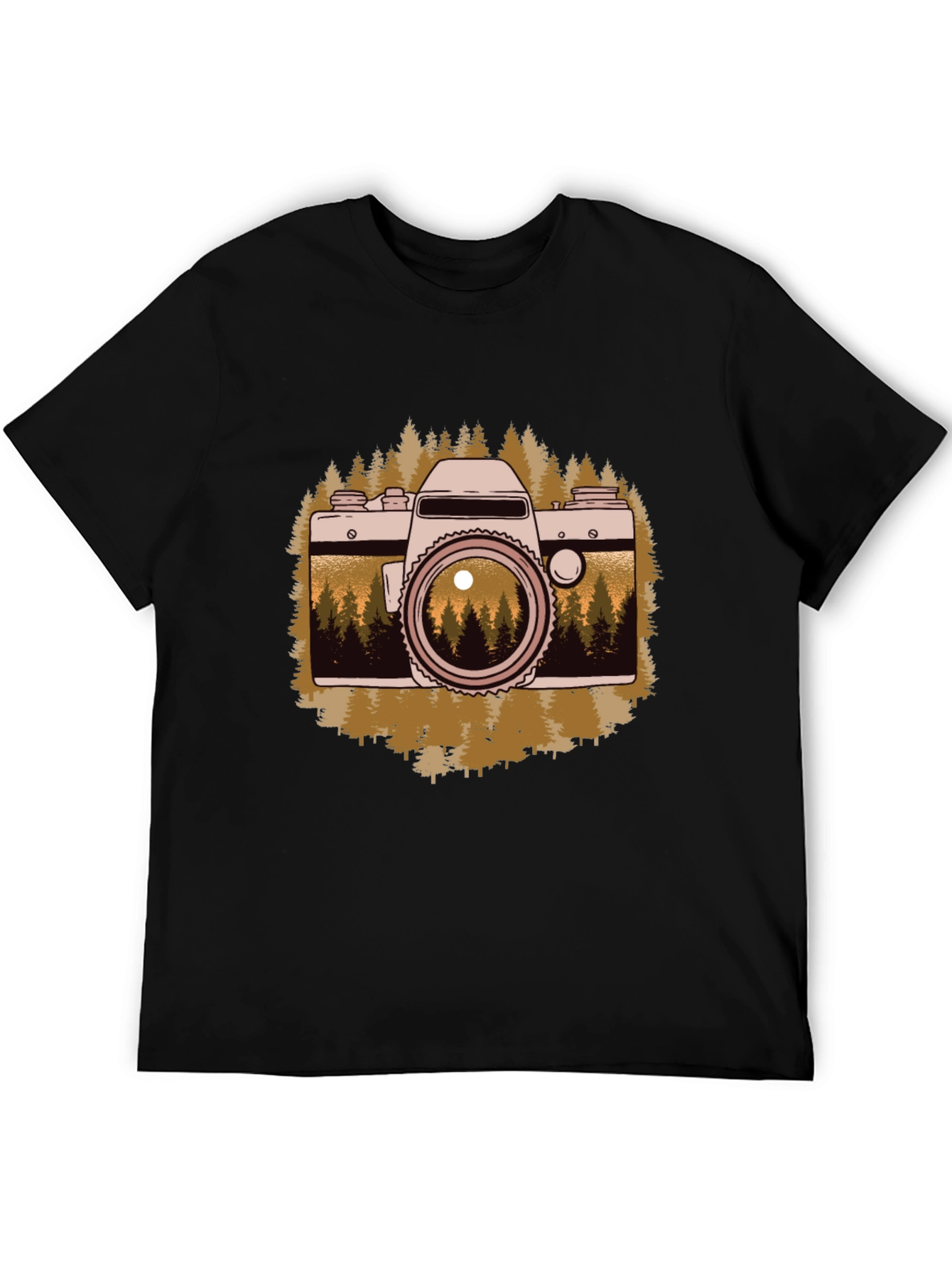 Retro Camera Forest Graphic T-Shirt