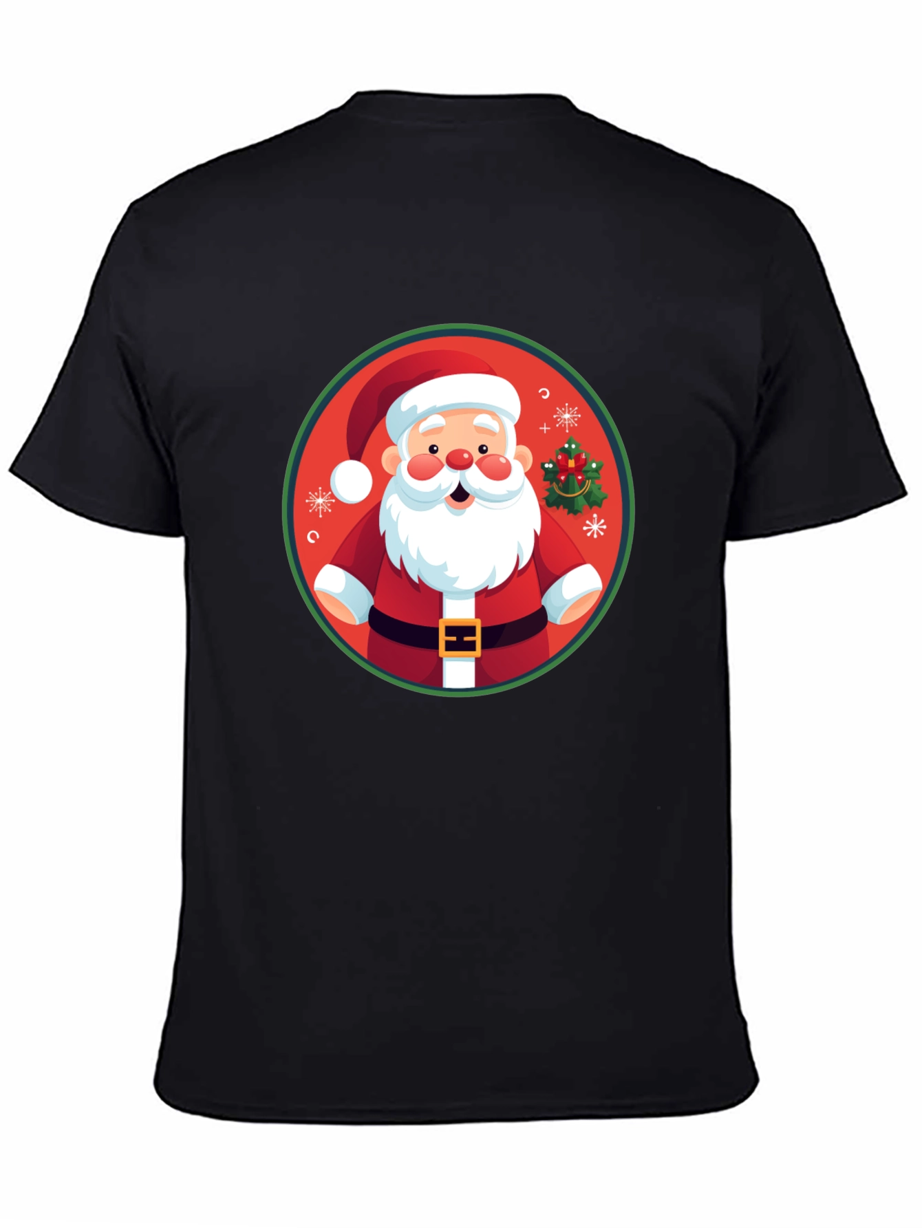 Festive Santa Graphic Tee - Holiday Cheer