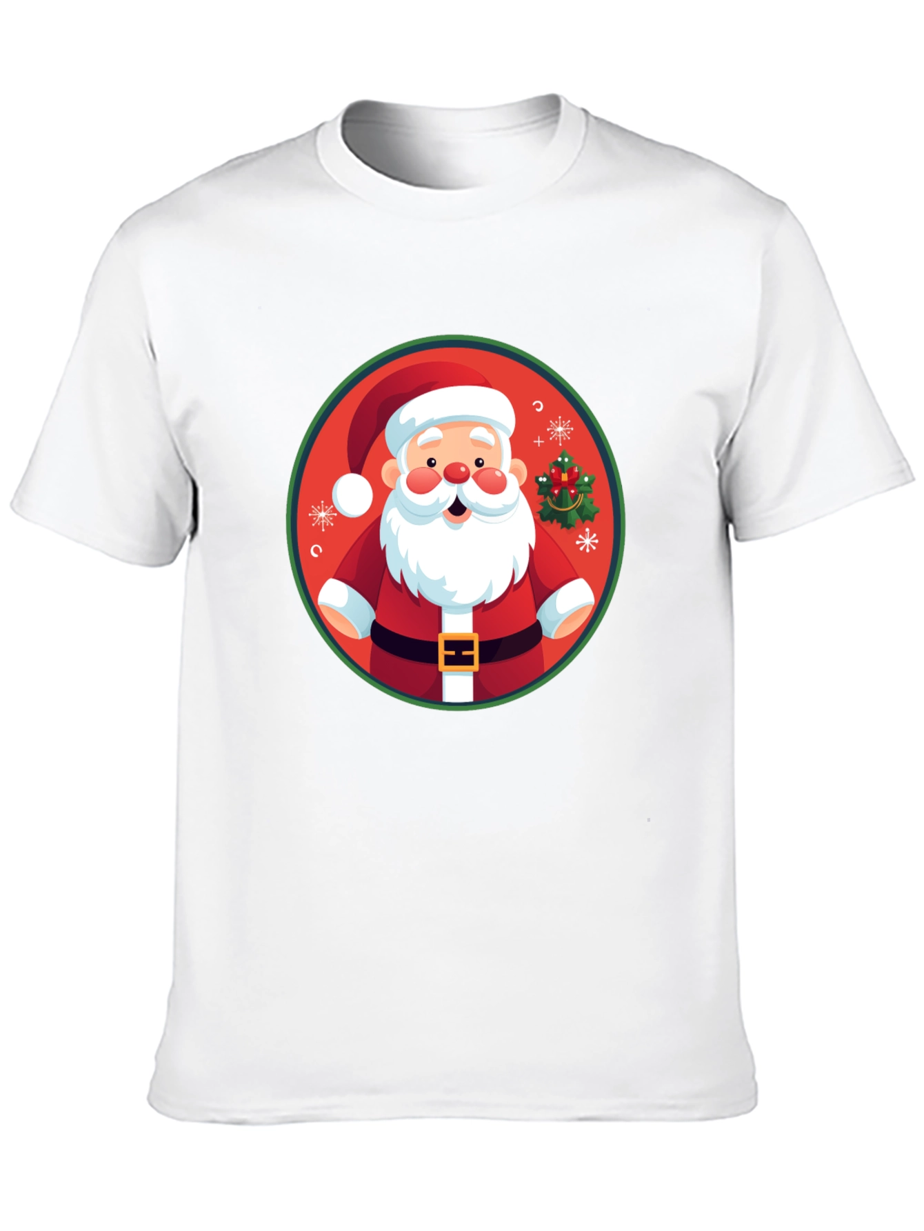 Festive Santa Graphic Tee - Holiday Cheer