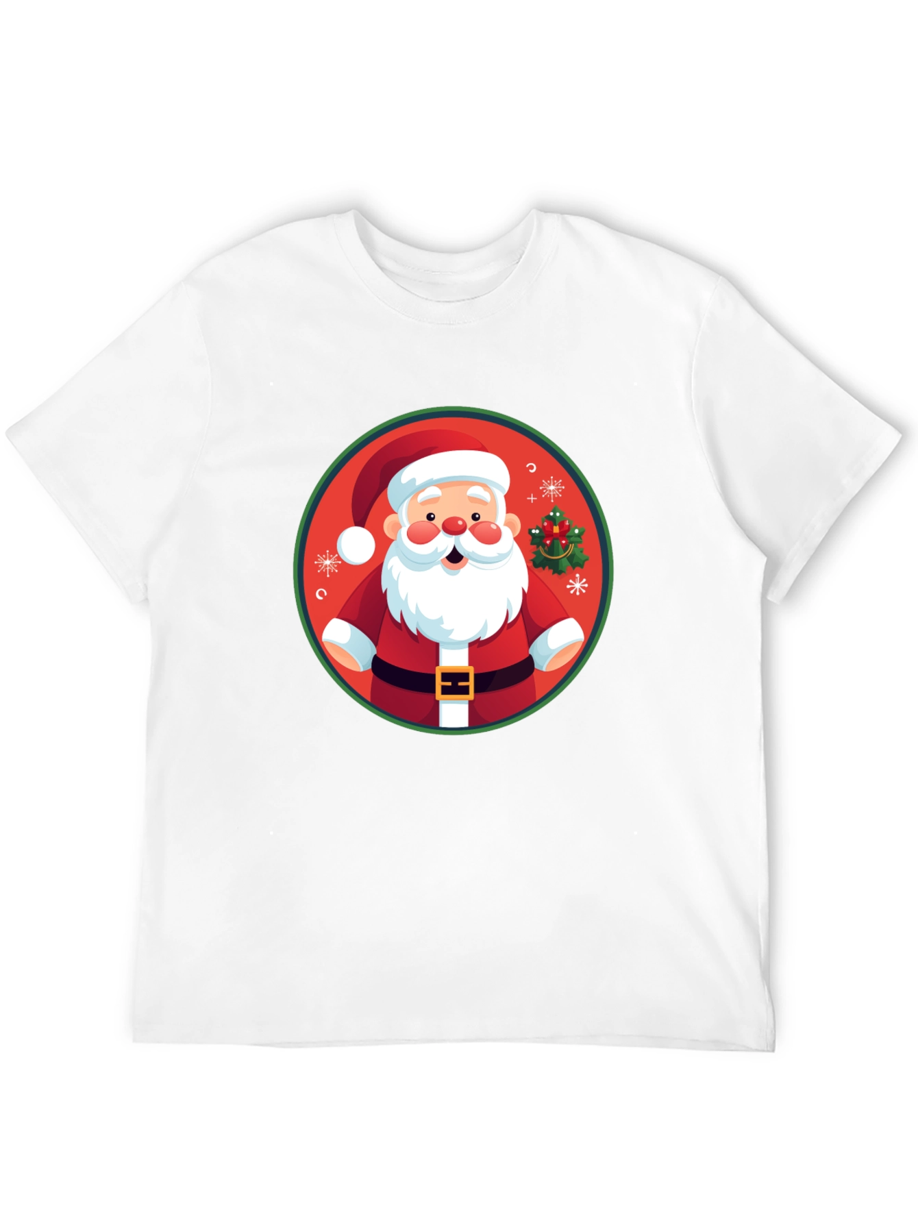 Festive Santa Graphic Tee - Holiday Cheer