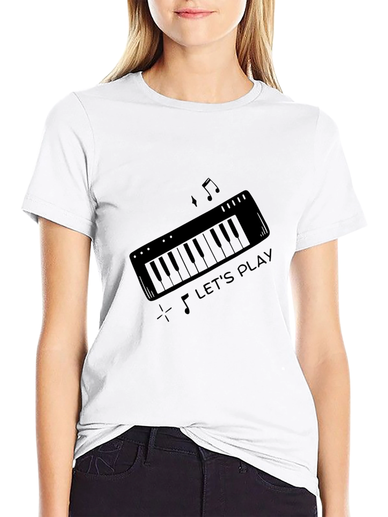Lets Play Piano Graphic T-Shirt