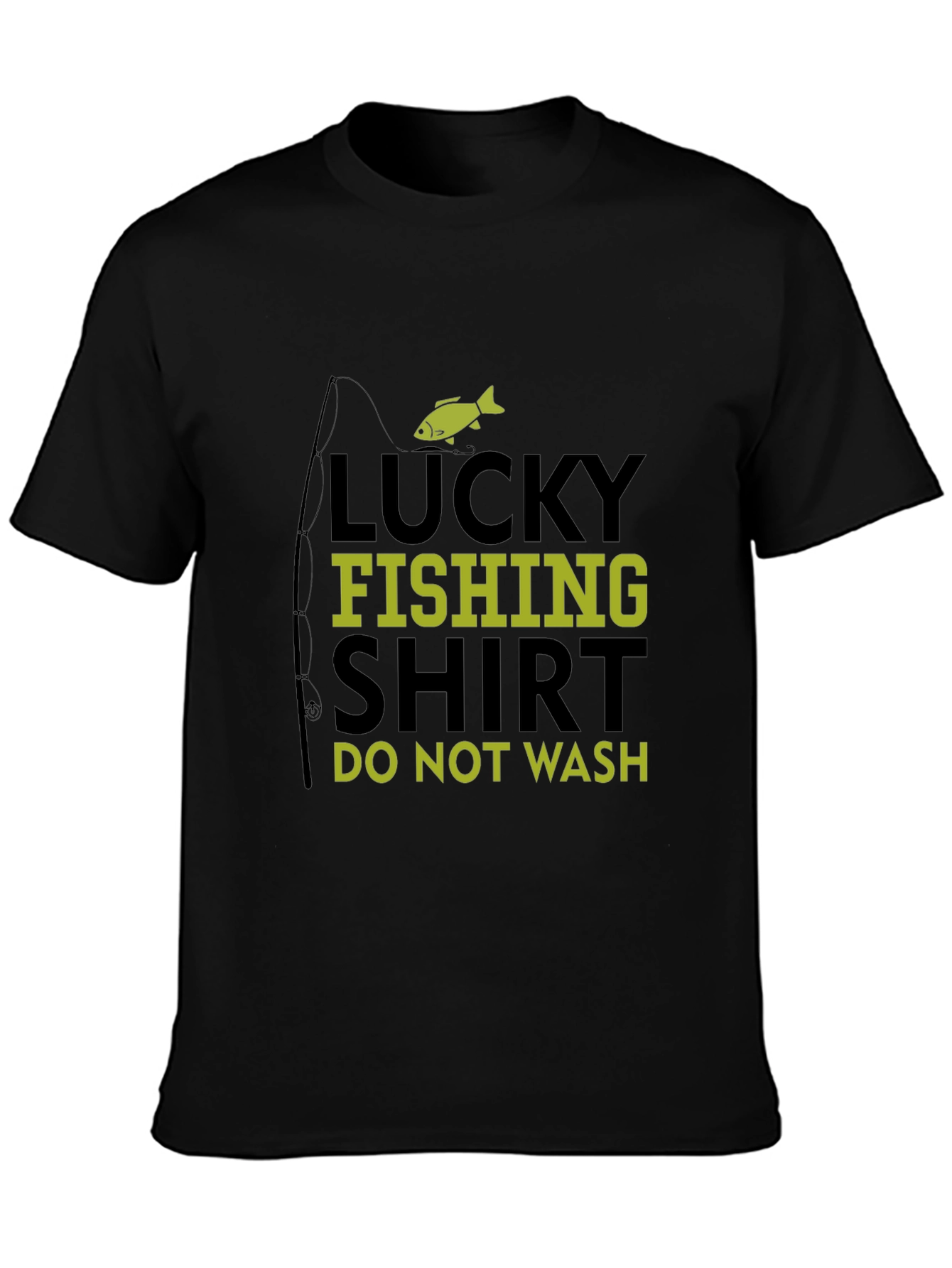Lucky Fishing Shirt - Mens Black Graphic Tee