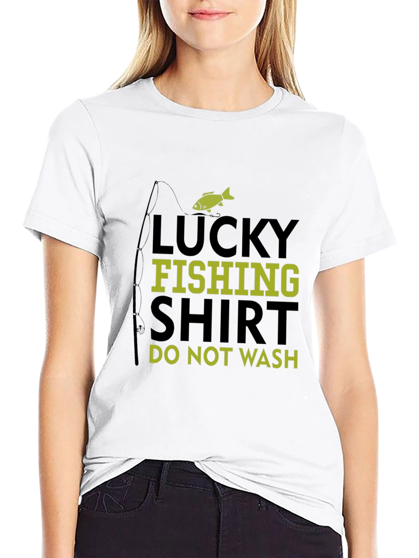 Lucky Fishing Shirt - Mens Black Graphic Tee