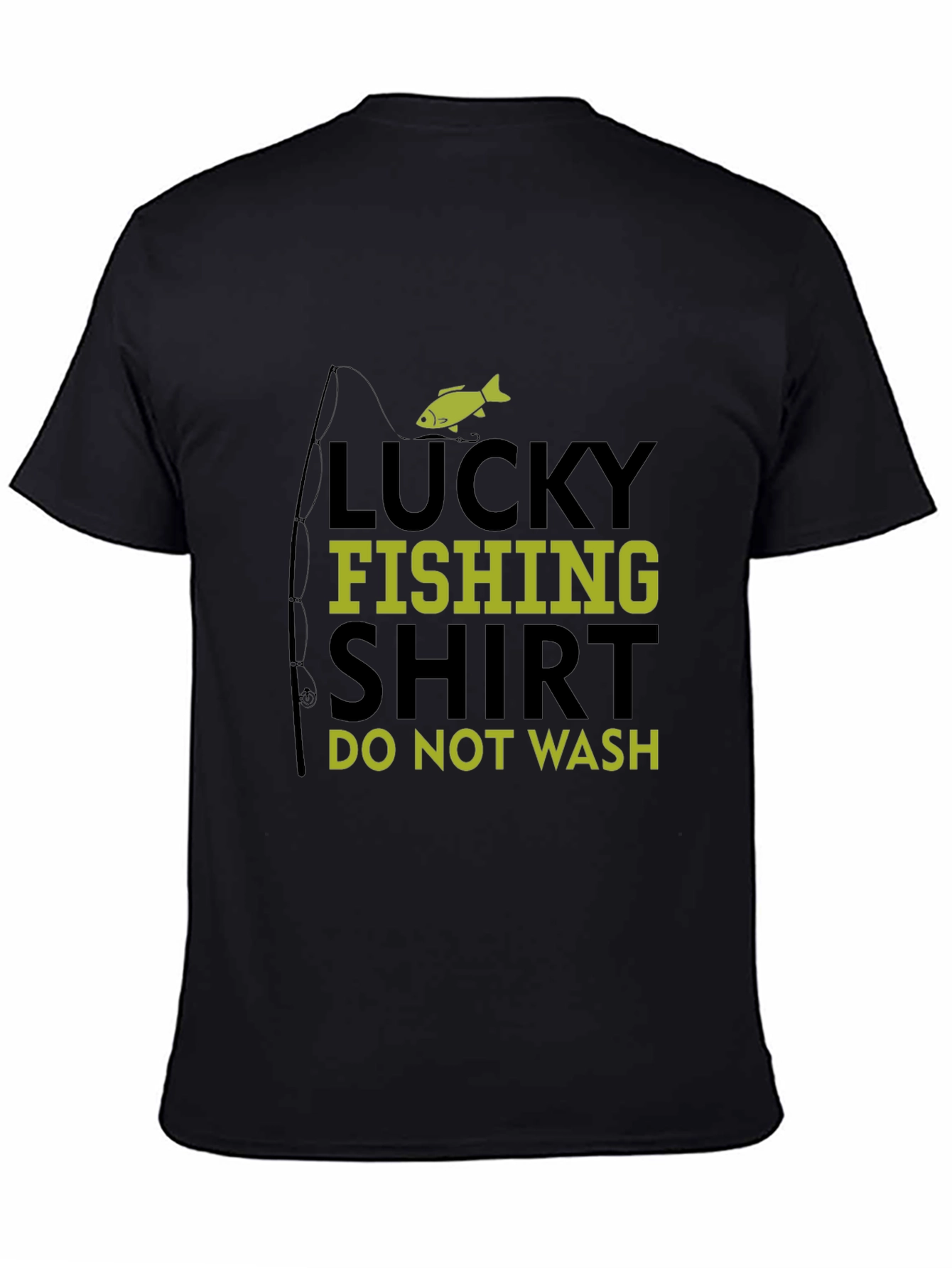 Lucky Fishing Shirt - Mens Black Graphic Tee