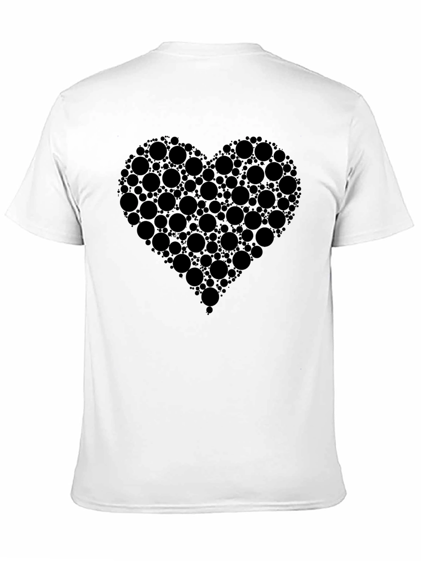 Heart Design Black Cotton T-Shirt