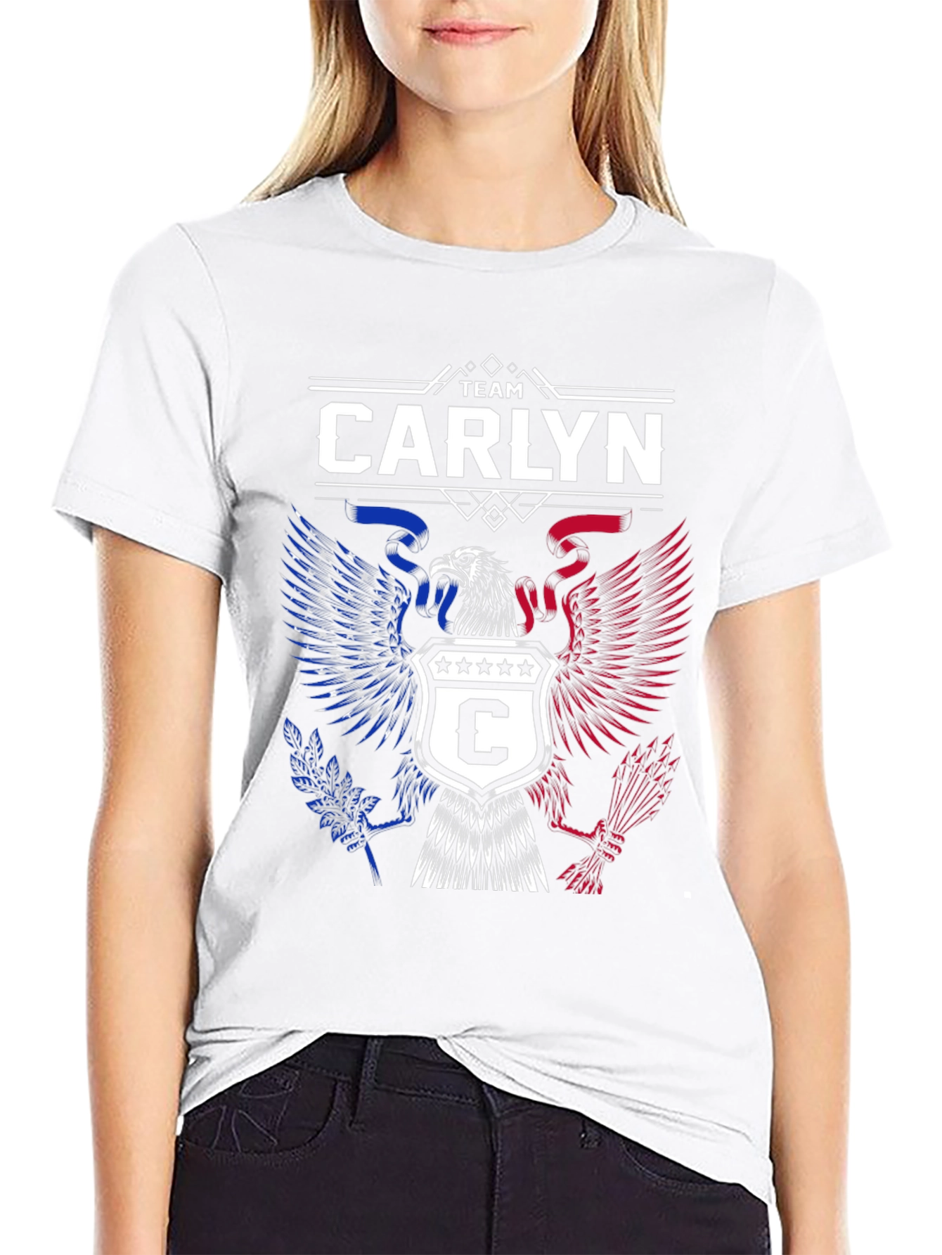 Team Carlyn Patriotic Eagle Black T-Shirt