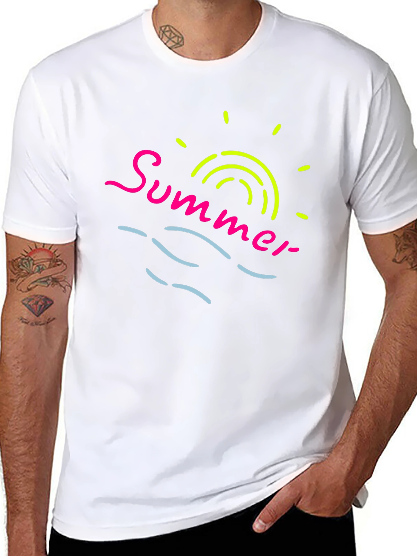 Summer Vibes T-Shirt - Neon Graphic Print