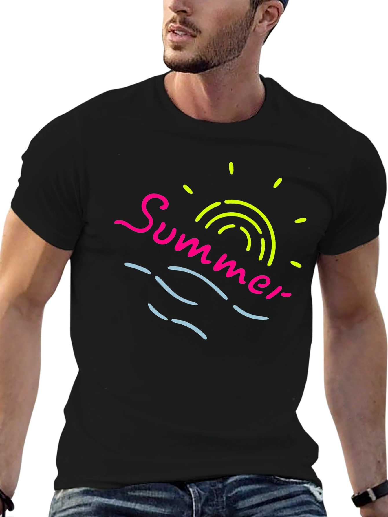 Summer Vibes T-Shirt - Neon Graphic Print