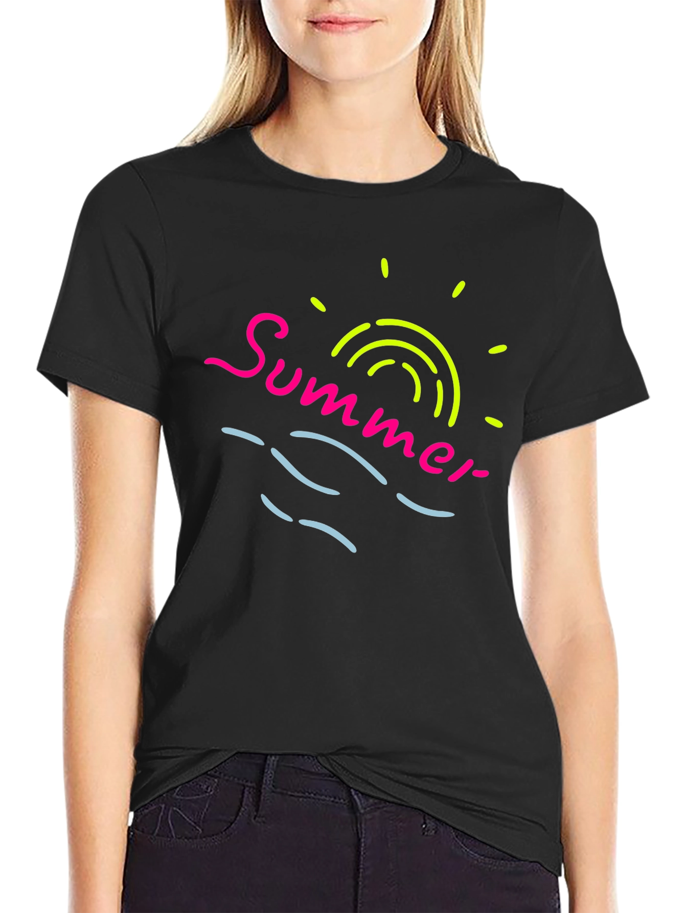 Summer Vibes T-Shirt - Neon Graphic Print