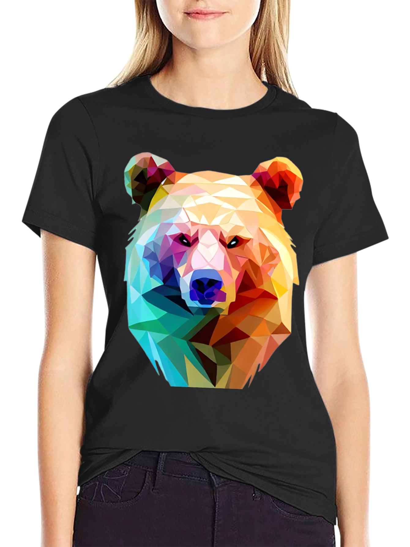 Geometric Bear Graphic T-Shirt