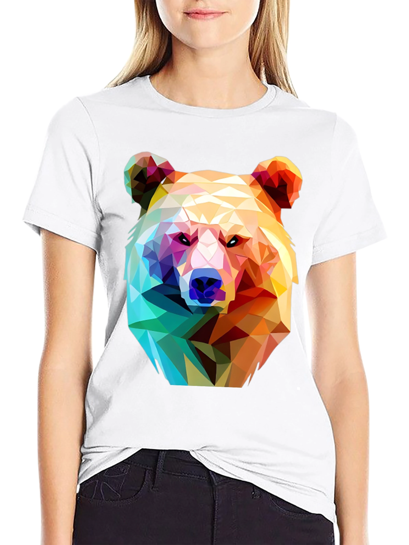 Geometric Bear Graphic T-Shirt