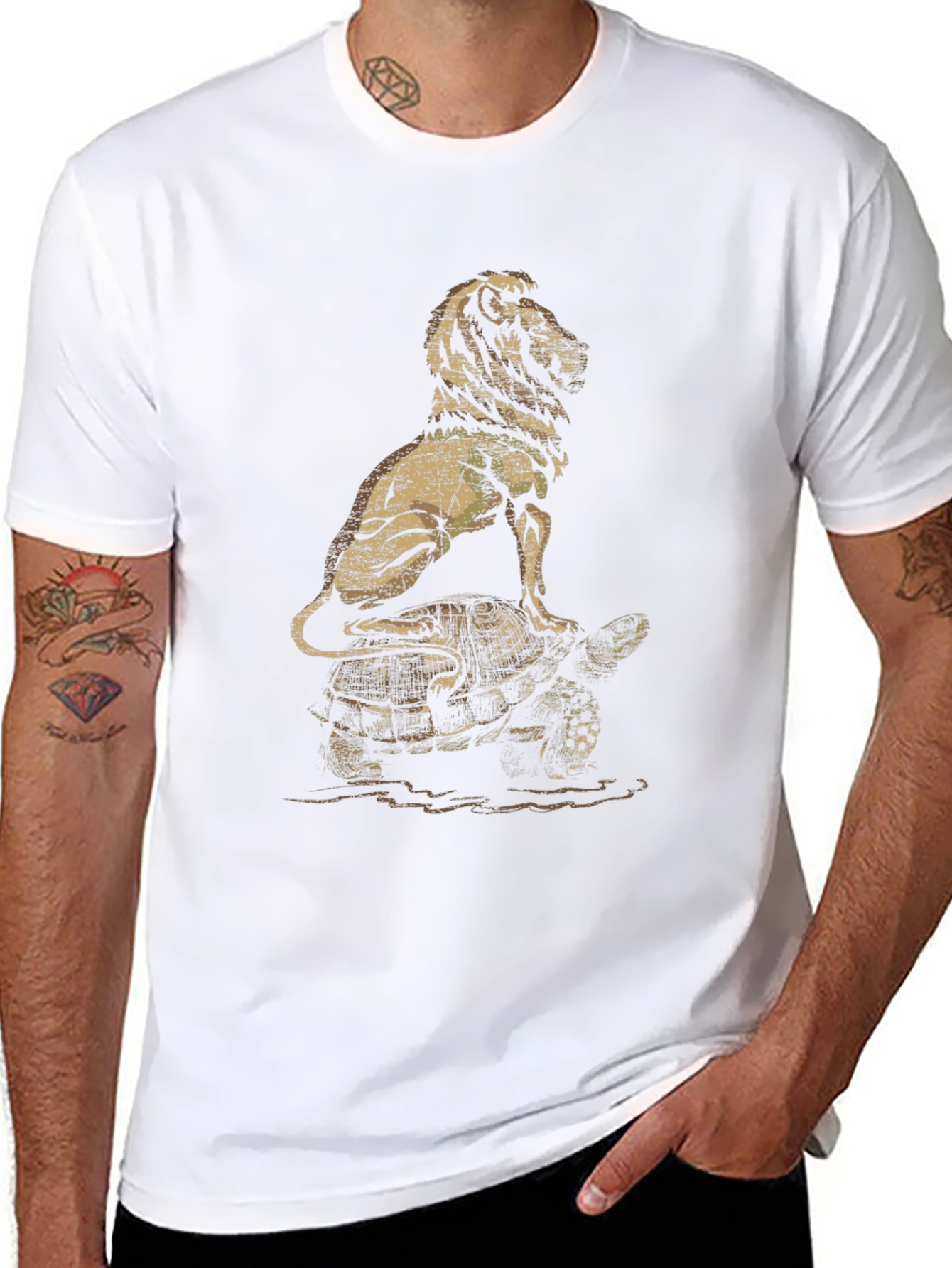 Lion and Turtle Graphic Tee
