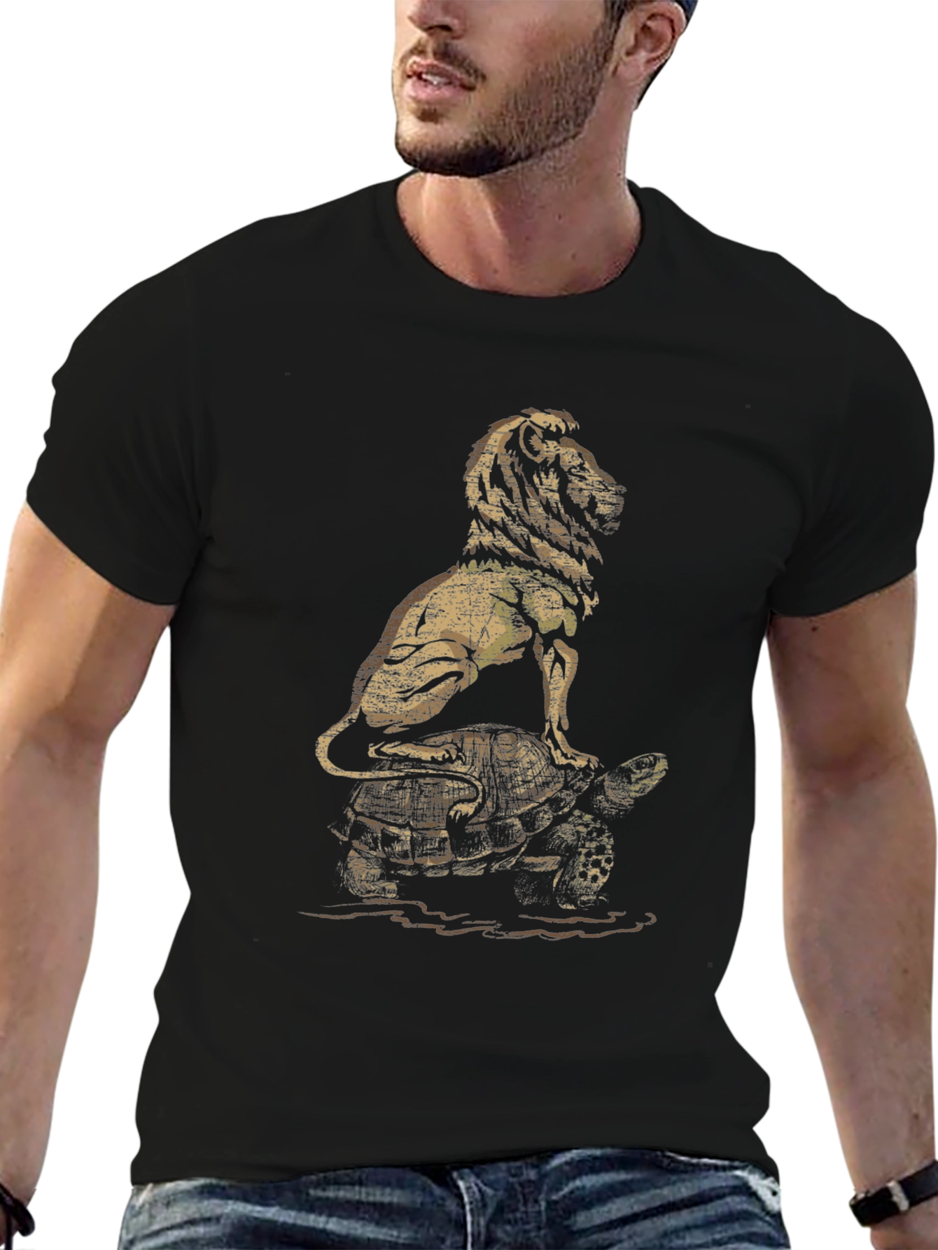 Lion and Turtle Graphic Tee